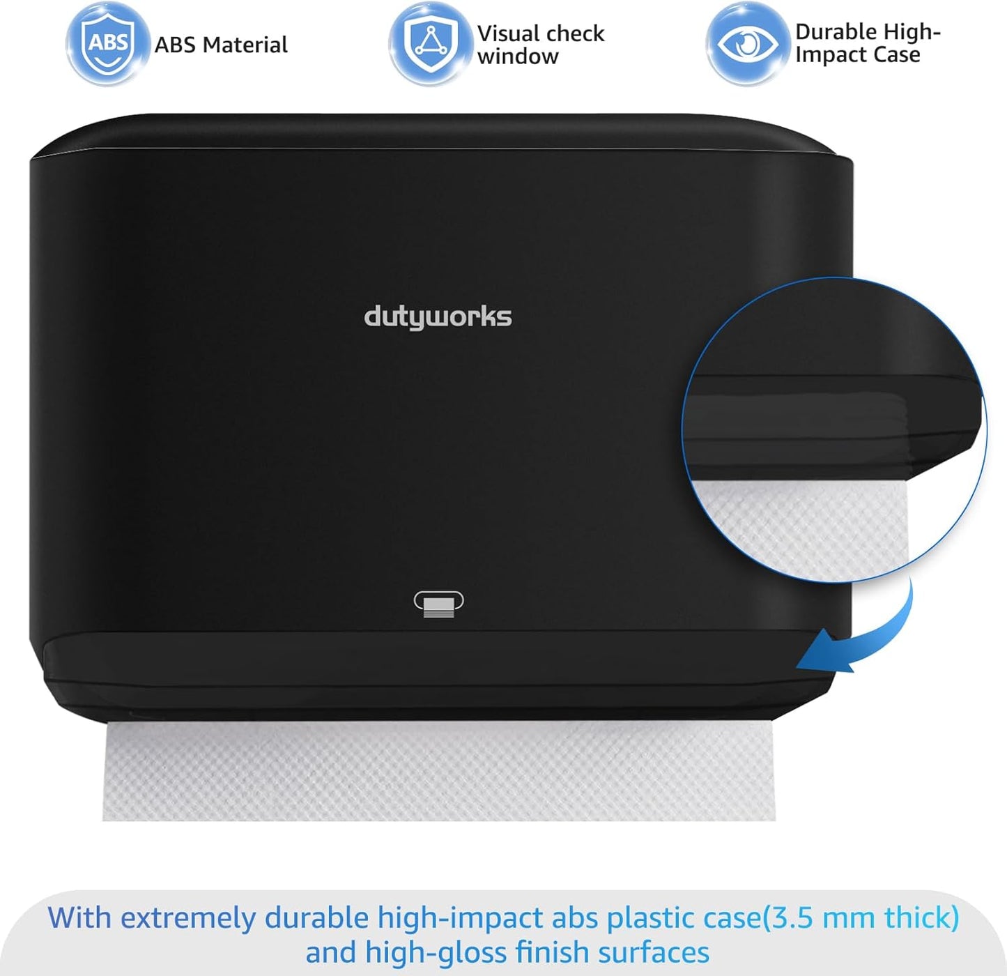 Paper Towel Dispenser Wall Mount, Multifold Paper Towel Holder Adhesive Hand Towel Dispenser for Bathroom Kitchen Commercial, Black