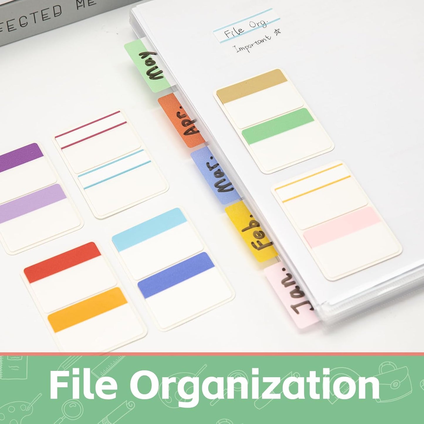 KICNIC 2 Inch New Sticky Tabs Index Tabs 960 Pieces, Colored Reading Tabs Self Adhesive, Arrow Flags Pages Markers for Binder, Books, File Folders and Notebook [12 Colors] Writable, Repositionable