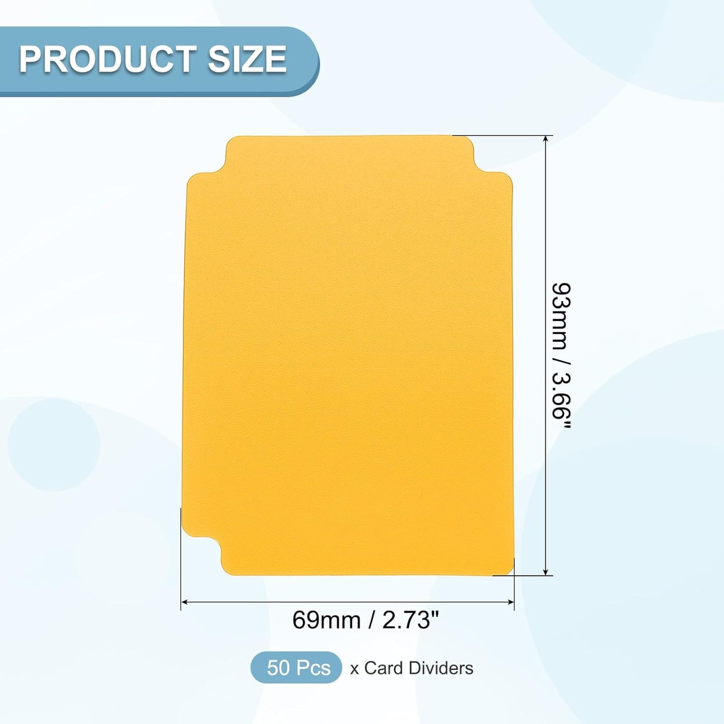 PATIKIL Trading Card Dividers, 50 Pcs Index Card Football Card Sorter Storage Boxes Organizer Tray Accessories for Sports Game Baseball Card, Yellow