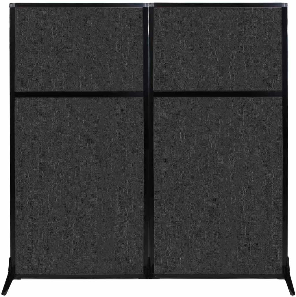Versare Workstation Partition | Portable Wall Divider | Modern Office Cubicle | Free Standing Privacy Screen | Flexible Work Space | 66" x 70" Black Fabric Panels