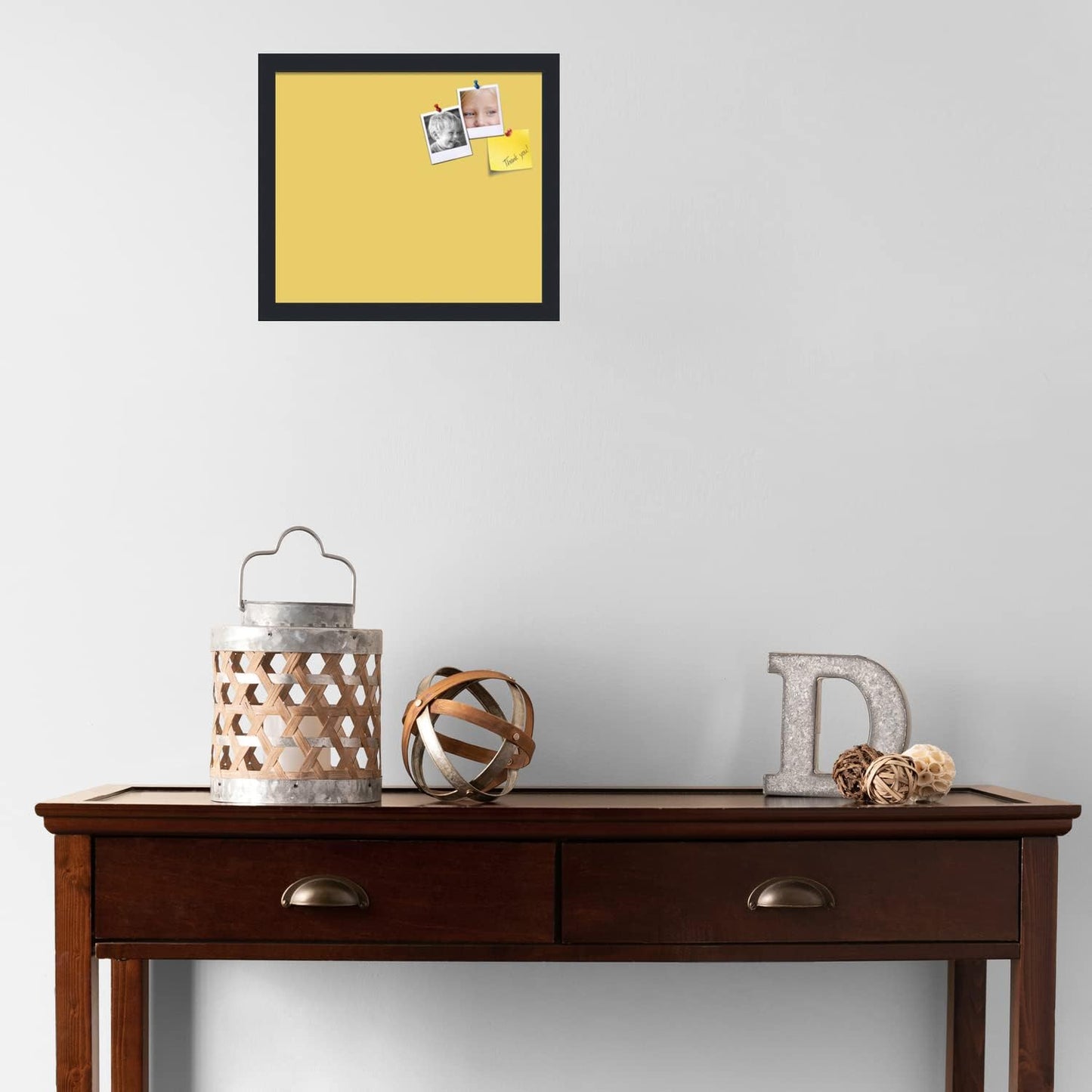 PinPix 15x13 Inch Cork Bulletin Board. This Decorative Framed Pin Board Comes with Honey Pastel Design and a Satin Black Frame. Ideal for Home Office Decor or Message Board (PinPix-1810)