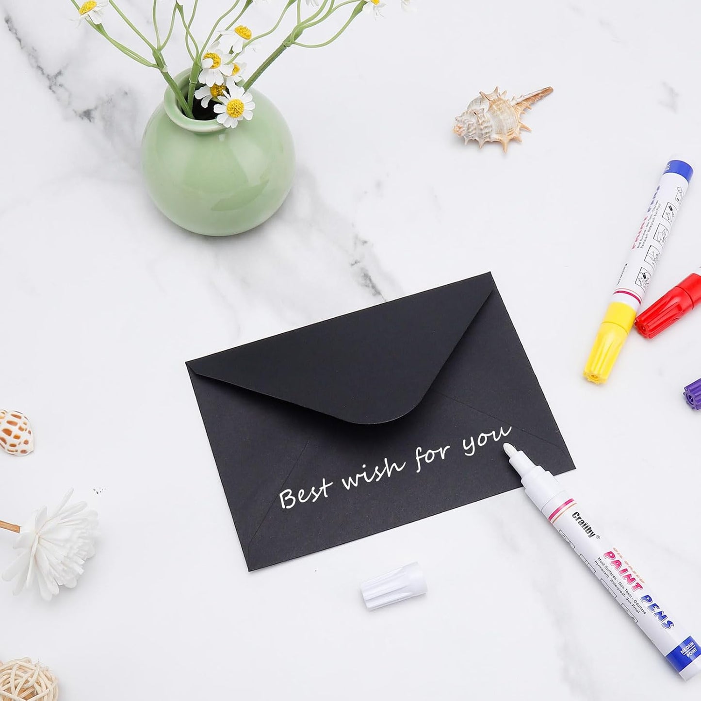 White & Black Paint Markers, 8 Pack Oil-Based Waterproof Quick Dry and Permanent Paint Pen Set for Rocks Painting, Wood, Plastic, Canvas, Glass, Mugs, Metal, Tire, Stone, DIY Craft