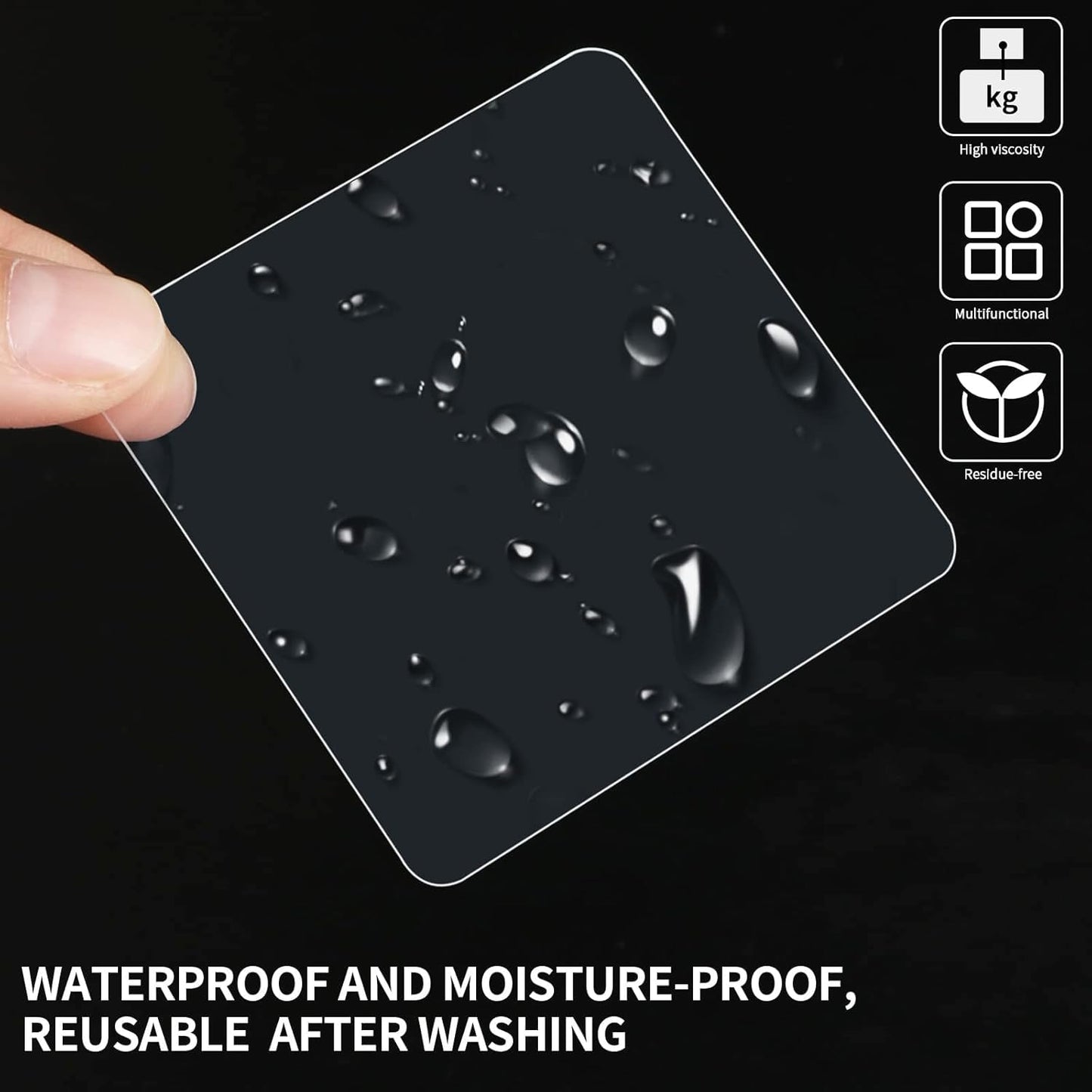 80PCS Premium Double Sided Mounting Squares Clear Tape,Heavy Duty Adhesive Pads for Pictures,Poster Hanging Strips - Strong Sticky Tack,Waterproof Adhesive for Shower,Wall Patch,Sticky Pads