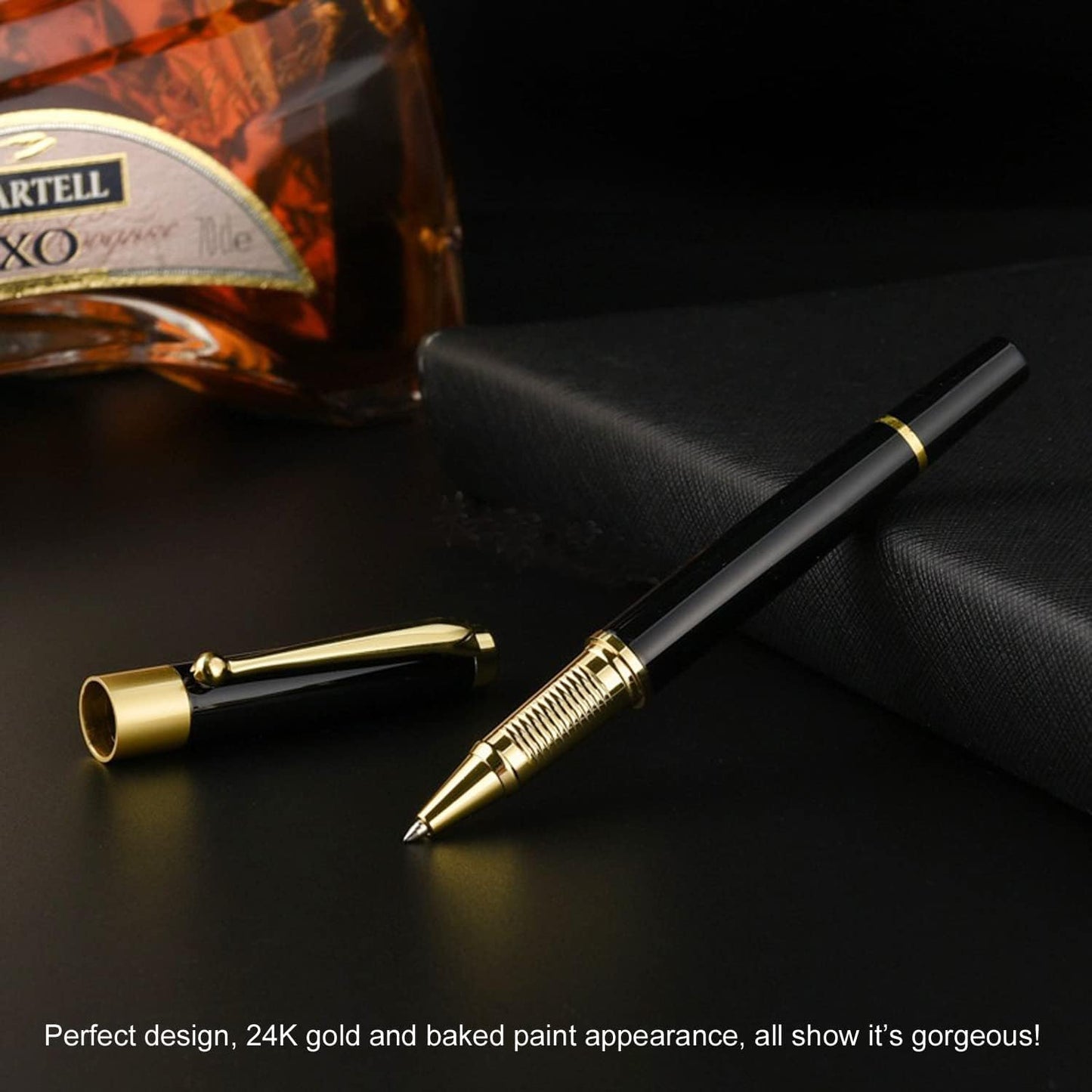 YIVONKA Ballpoint Pen Black Refill,Luxury Ballpoint Line width 0.5mm,Best Ball Pen Gift Set for Men & Women Professional Executive,Office,Nice BallPens Classy Gift Box (Black)