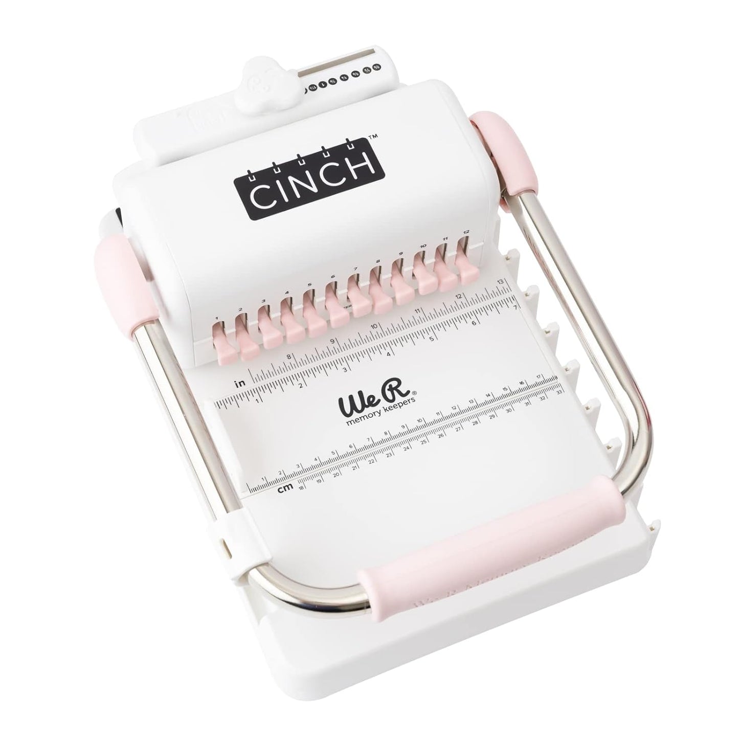We R Memory Keepers, Cinch Book Binding Machine 2, Pink/White, Easy to Use Design with Slide Ruler, Compatible with Wire or Spiral Coils, Make Professional Books, Notebooks, Calendars and More