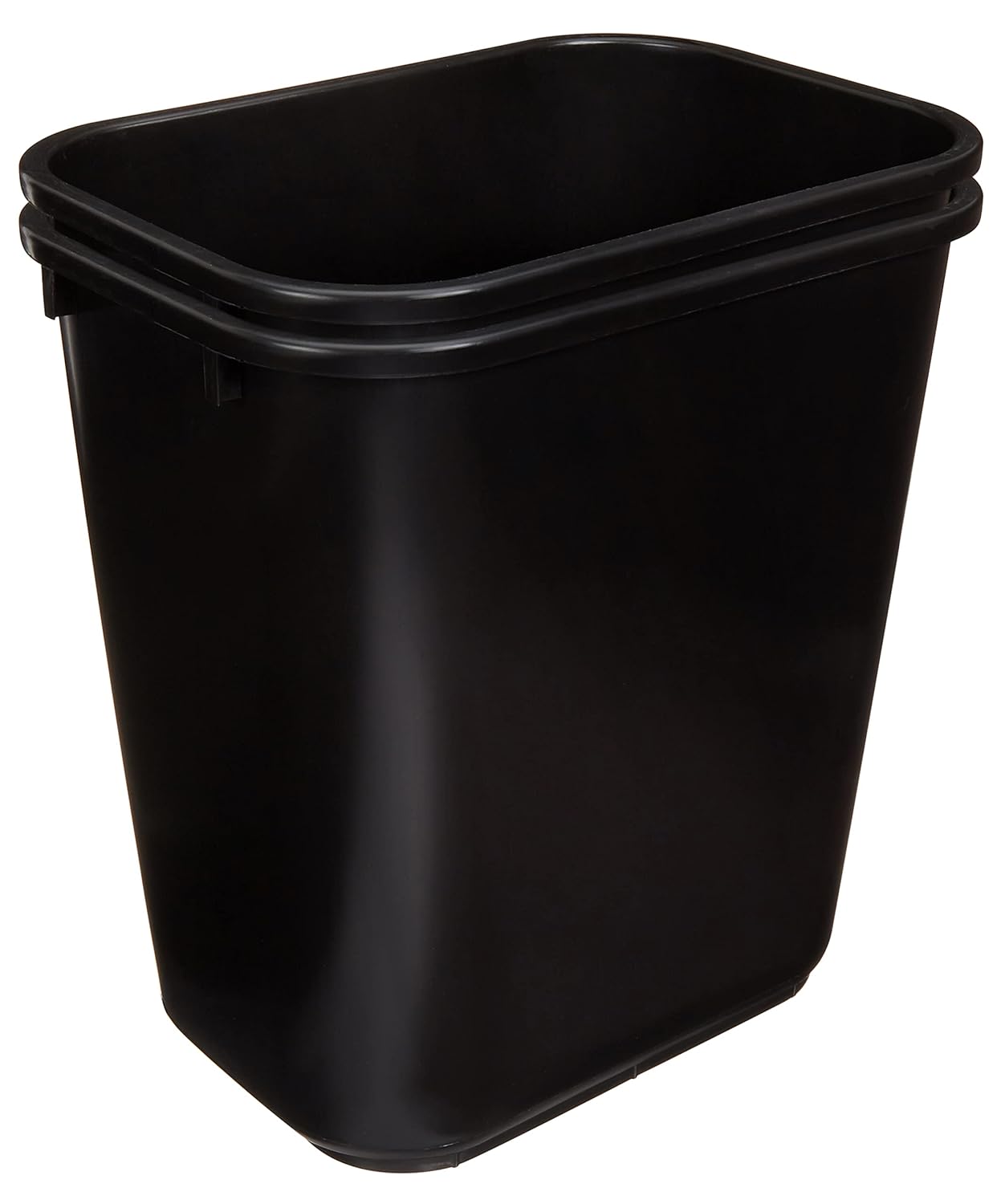 Amazon Basics Trash Can, Rectangular Commercial Office Wastebasket, 7 Gallon (Pack of 2), Black (Previously AmazonCommercial Brand)