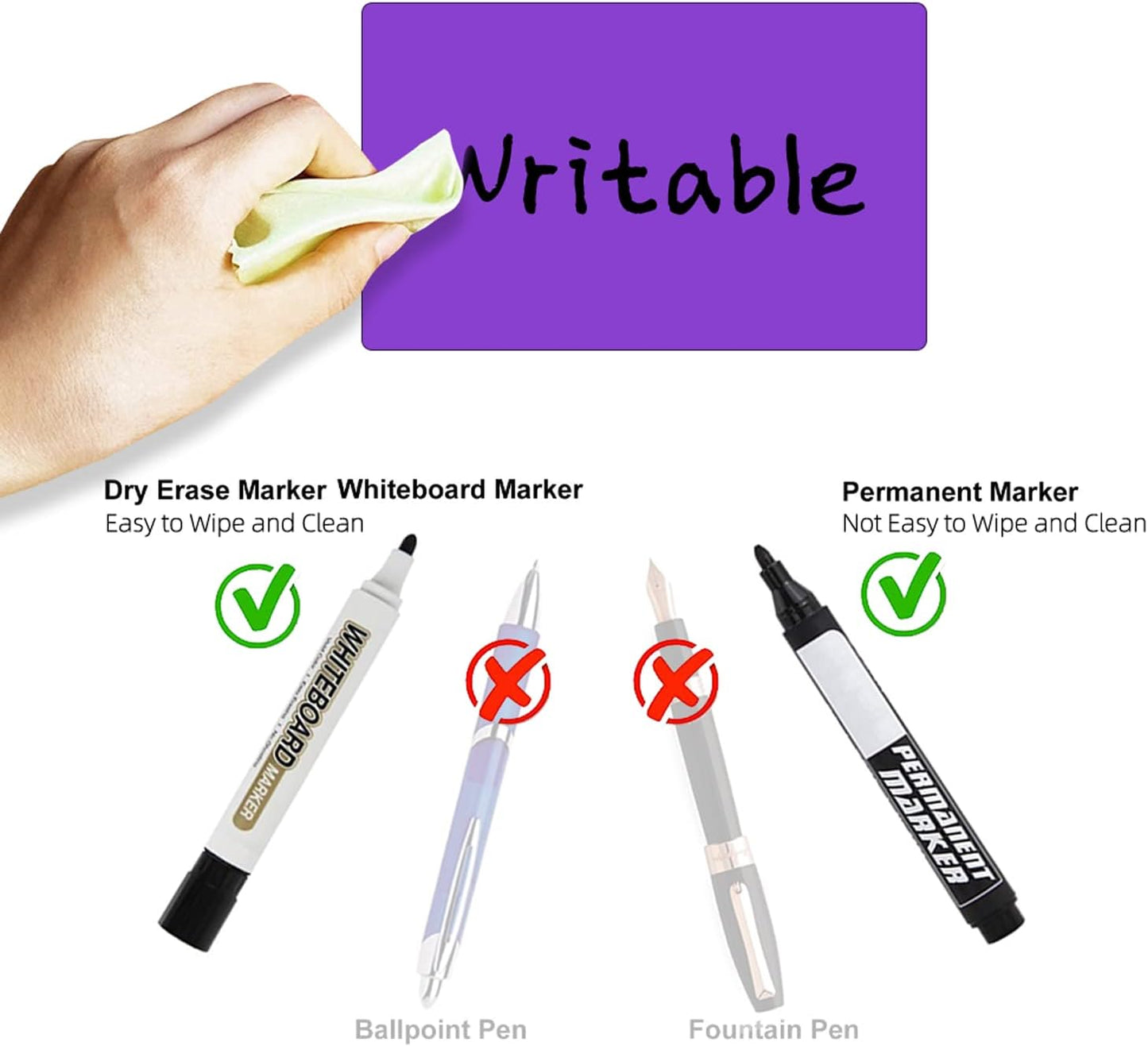 Rectangle Labels Sticker 3×5 Inch Vinyl Floor Stickers Color Coding Name Tags Roll Removable 200 PCS, Purple