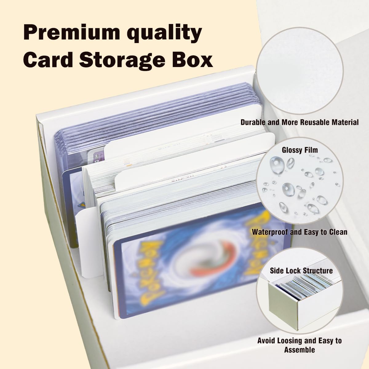 NUMINA 4 Pack 350 Small Card Storage Box, Heavy Duty Cardboard Game Card Organizer with Dividers for TCG, MTG, Sports & Trading Cards, Shipping Boxes for Collectors & Sellers