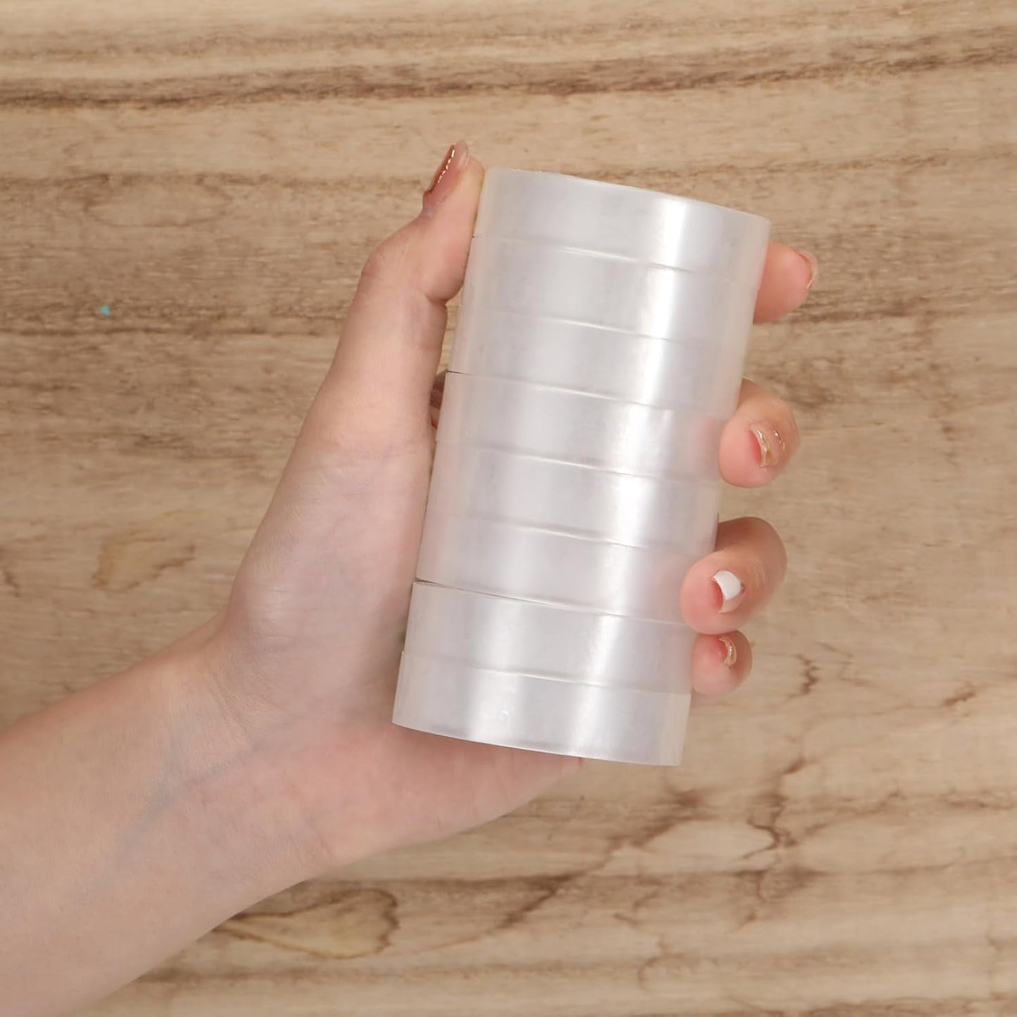 Jetec 200 Rolls Clear Tape Bulk Transparent Invisible Tape Refills 1/2 x 1260 Inches Glossy for Gift Wrapping Dispenser Office School Home Use Gift Wrap Desk Supplies