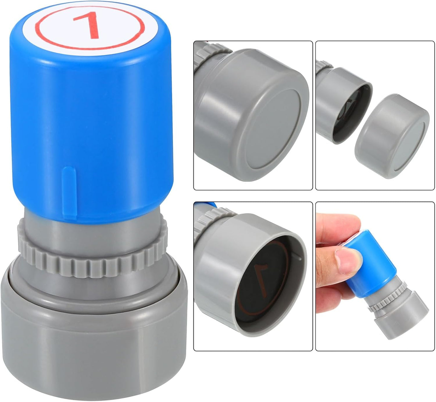 PATIKIL Number Stamps Self Inking, Numeral 1 Number Stamp Teacher Stamp Initial Stamp Ink Stamp for Class Notebook Scrapbooking DIY Craft Style 2, Red Ink