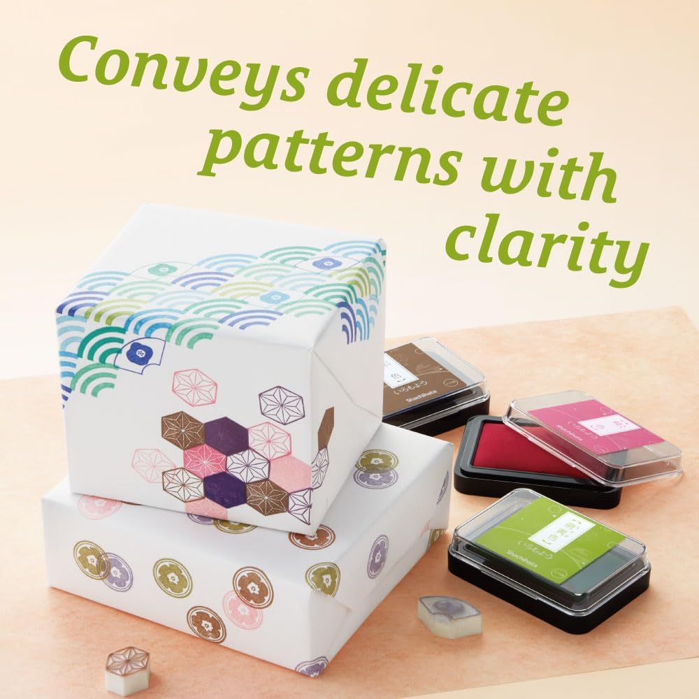 IROMOYO Stamp PAD, Traditional Japanese Ink Colour, Oil-Based Ink pad - OCHER Green