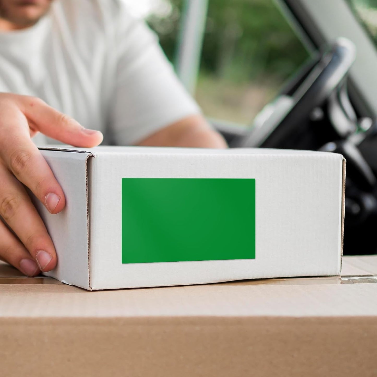 Green Color Coding Labels 3 × 2 Inches Self-Adhesive Rectangle Stickers Waterproof Name Tags for Office School Home 40 PCS