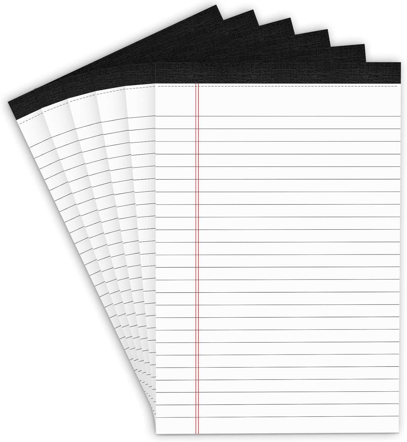 6 Pack Note Pads 5 x 8 Inch Writing Pads College Ruled Legal Pads, White Lined Notepad for Work or School, 30 Sheets/Pad, Perforated Recycled Note Paper for Note-Taking, Grocery List
