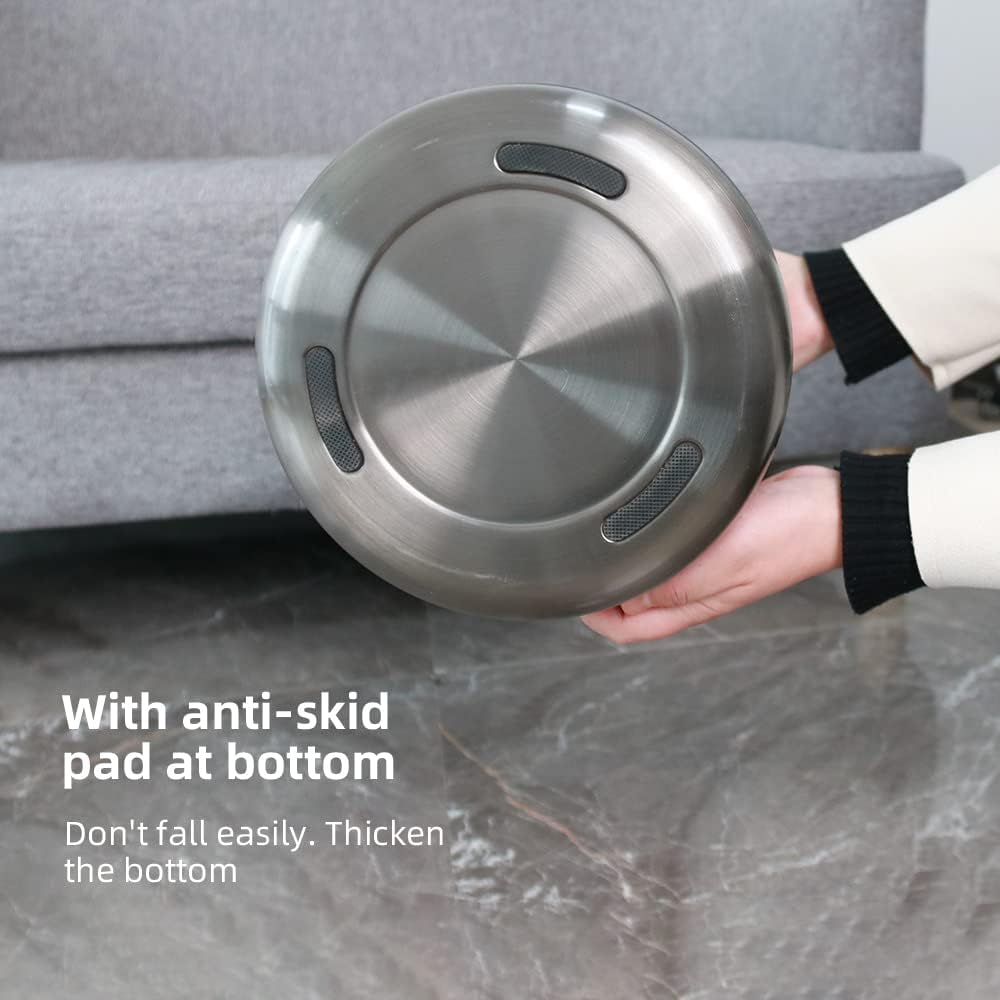 10 L/2.6Gallen,Swing Lid Trash Can,Brushed Stainless Steel Garbage Can with Flipping Lid,for Bathroom, Kitchen,Living Room,Bedroom,Hotel (Black Gold)