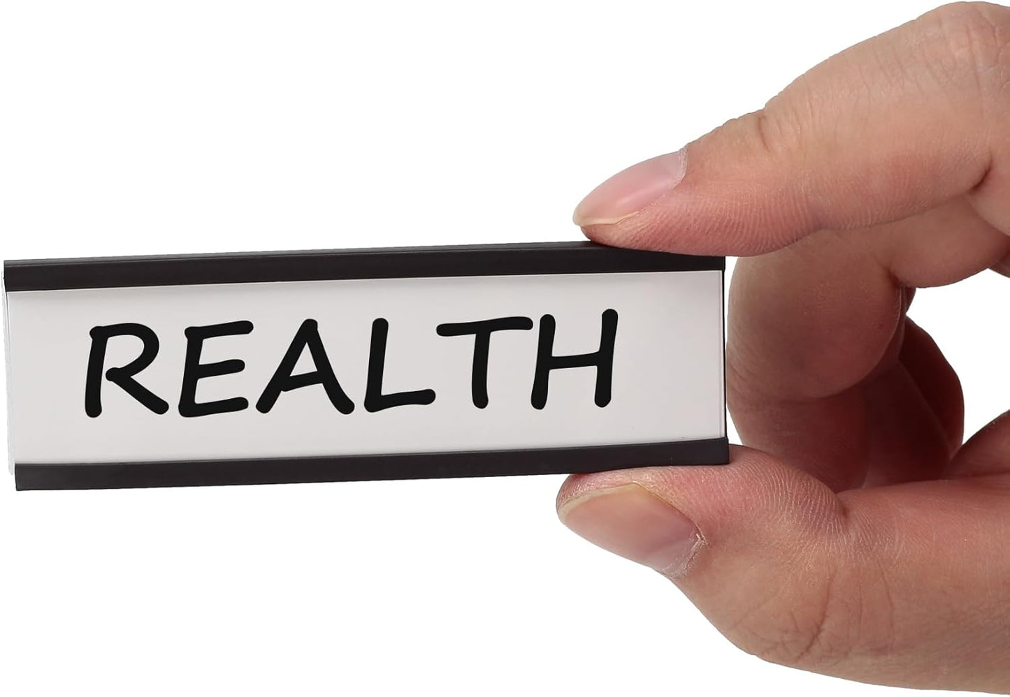 Realth C Channel Magnetic Label Holders 30 Pack 1'' x 3'' with Paper Inserts and Clear Plastic Protectors, Magnetic Data Card Holders File Cabinet Labels for Metal Racks and Shelves