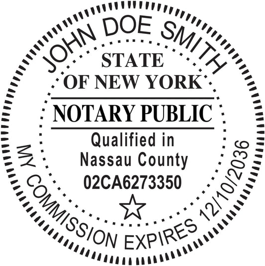 MaxMark Round Notary Pre-Inked Stamp for State of New York