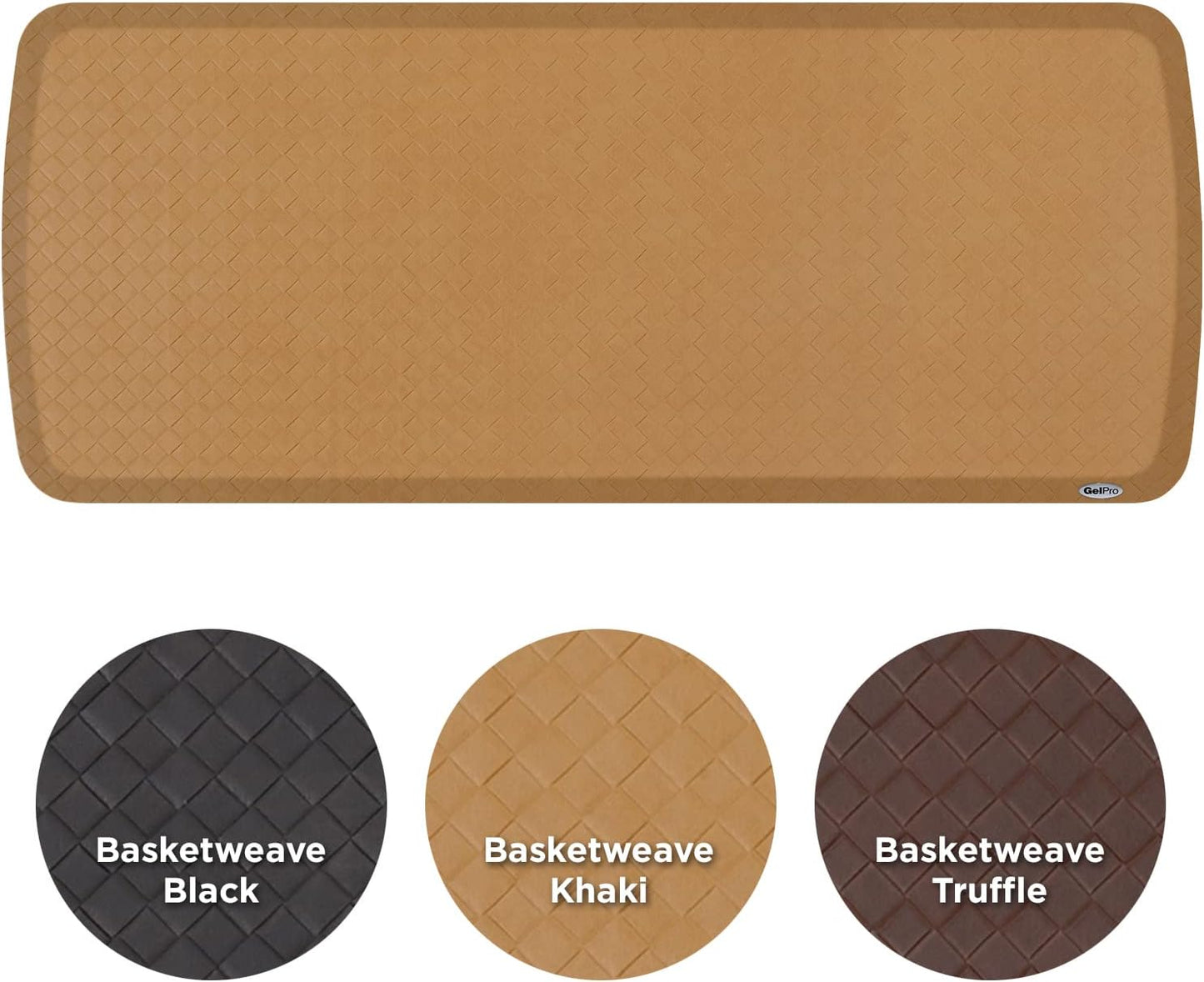 GelPro Elite Premier Gel & Foam Anti-Fatigue Kitchen Floor Comfort Mat, 20" x 48", Basketweave Khaki