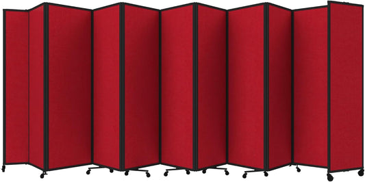 Versare Room Divider 360 Portable Wall Partition | Folding Panels | Large Freestanding Divider | Locking Wheels | Temporary Room Separator