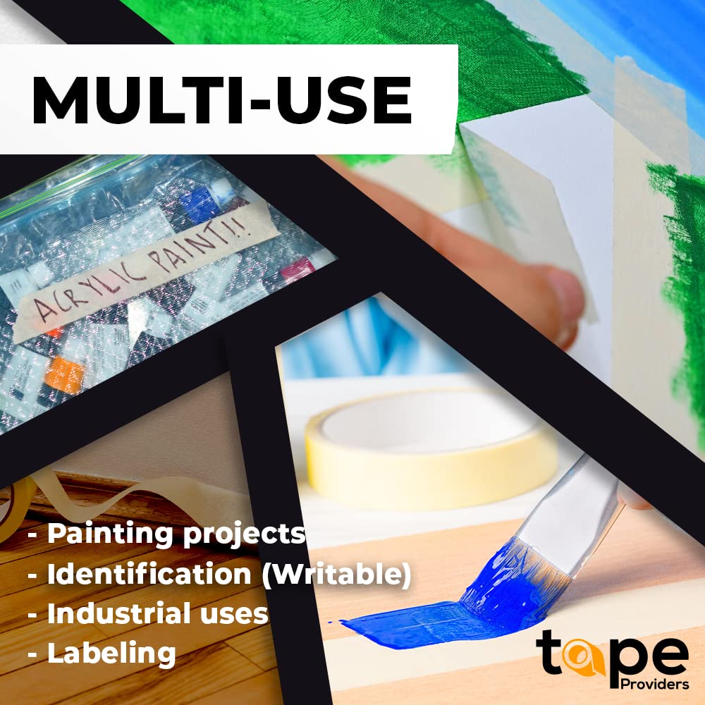 WOD MT5 Utility Grade Masking Tape, 2 inch x 60 yds. for Home or Office air-Dry Painting, Labeling, & Packing. Leaves no Residue