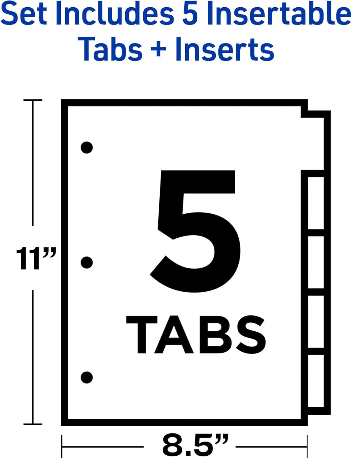 Avery Binder Dividers - 5-Tab Insertable Multicolor Big Tabs for Binders, 6 Sets of Dividers (11109)