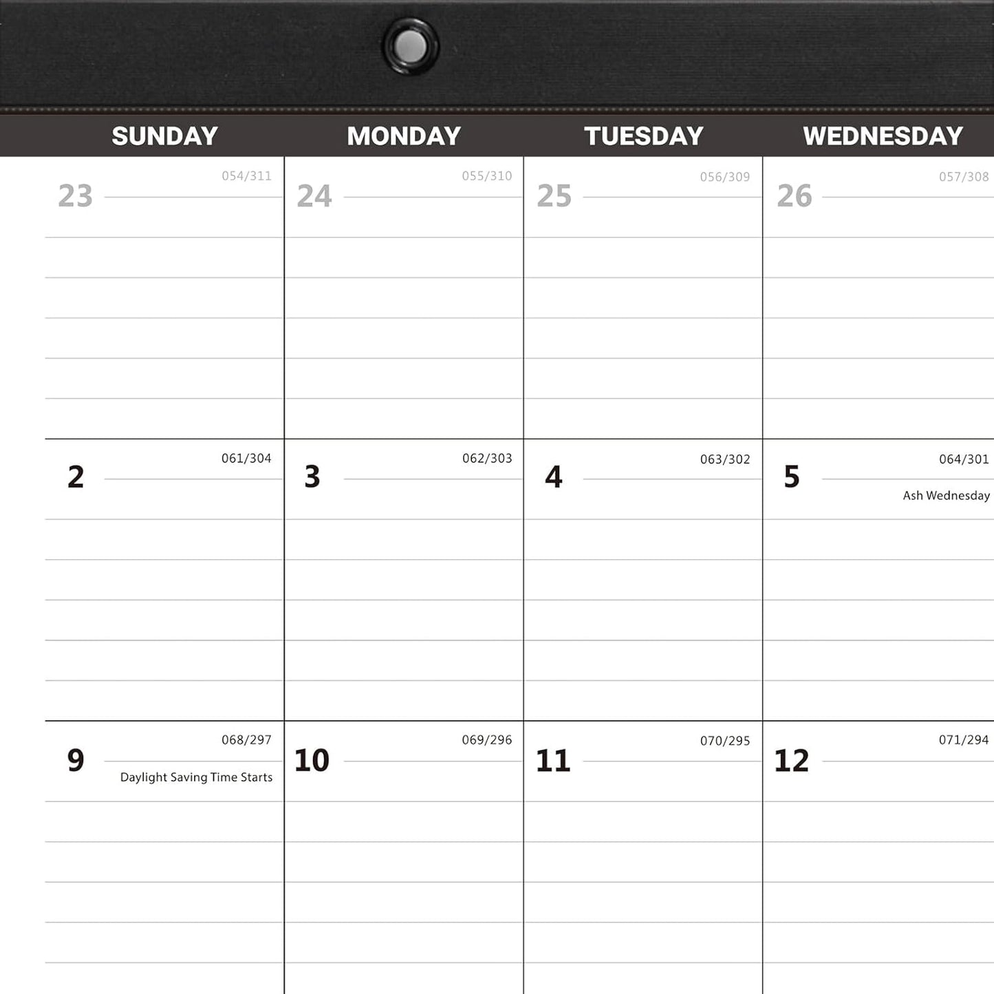 Nekmit Desk Calendar 2025-2026, Yearly Monthly Desk Pad Calendar for Planning, Ruled Blocks, July 2025 - June 2026, 14" x 11", Black