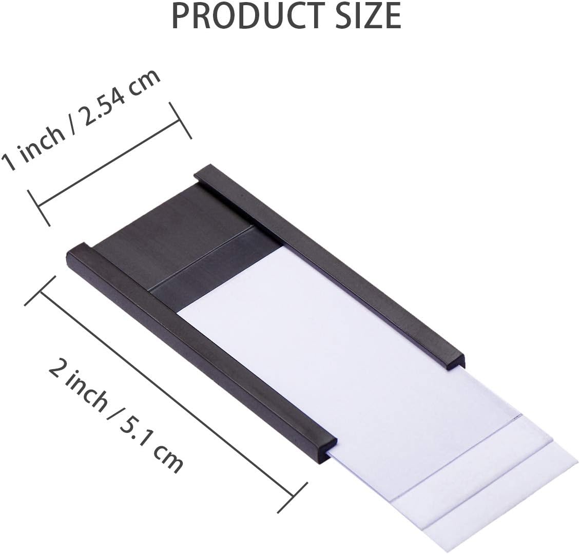 EEOYU Magnetic Label Holders with Magnets, Data Card Holders with Clear Plastic Protectors, Set of 30 (1 x 2 Inch)