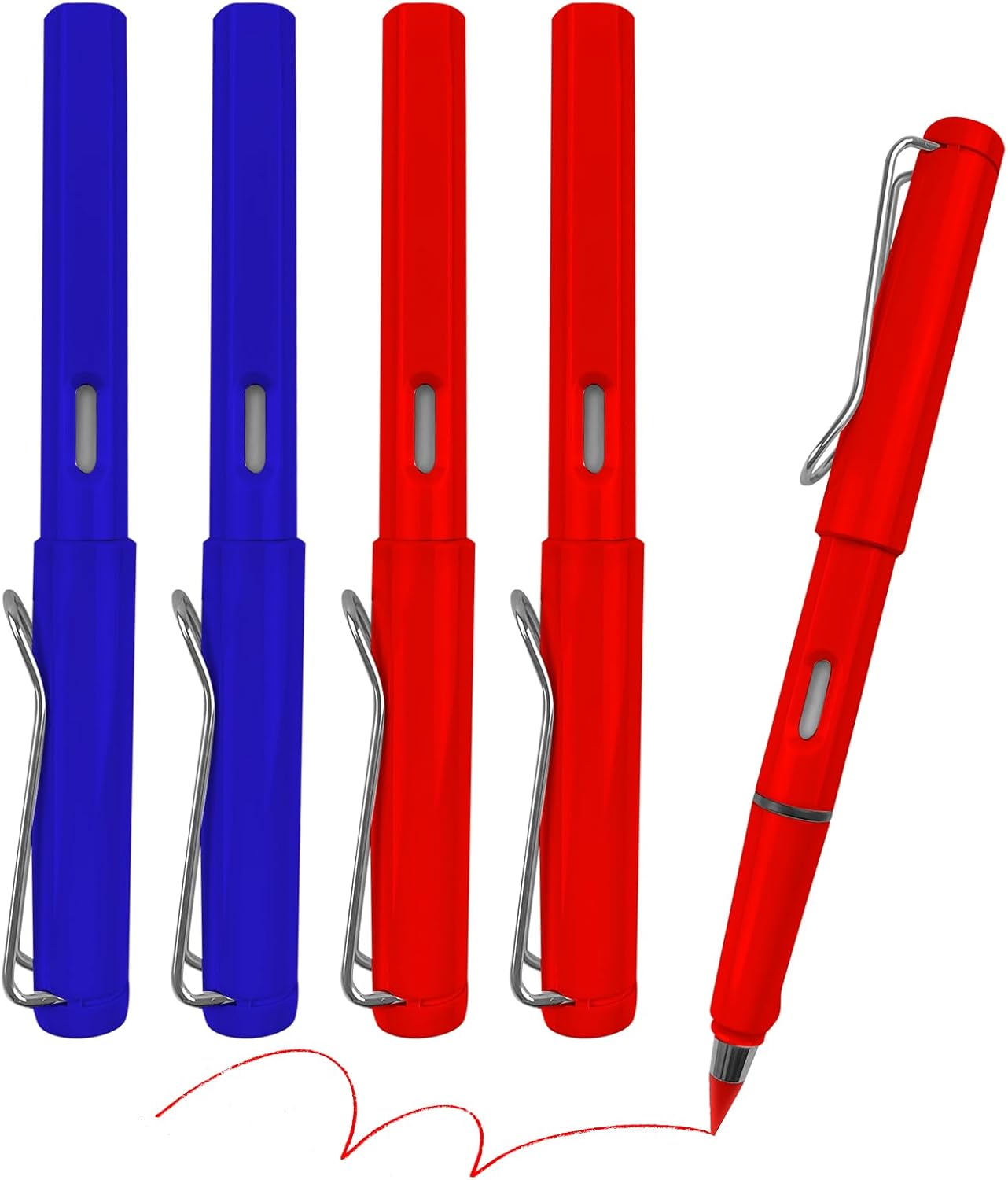 Everlasting Checking Pencils Red Erasable Pencils Correcting Pencils with Erasers for Checking Map Marking Coloring Tests Grading 4 Pack Red Blue