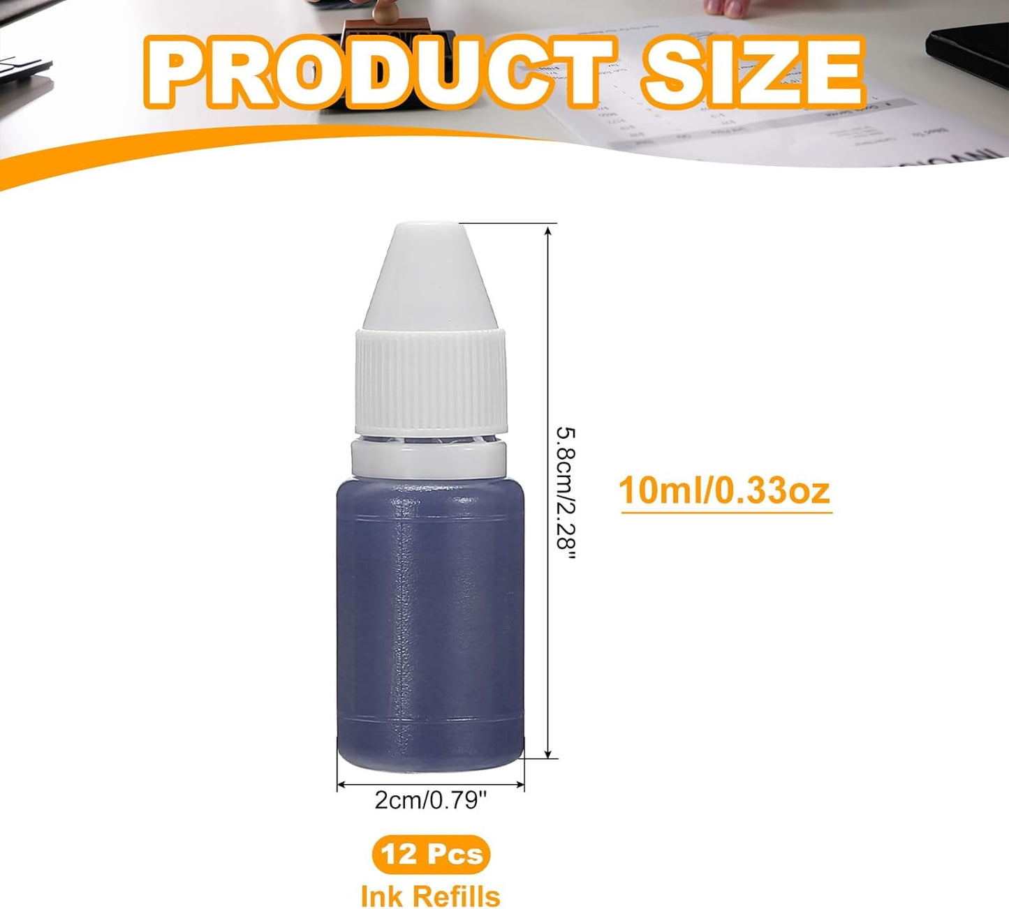 PATIKIL 0.33oz Refill Ink for Stamps and Ink Pads, 12Pcs 10ml Stamp Pad Ink Refill for Office Stamp Self Inking Stamp Date Stamp Scrapbooking, Light Purple