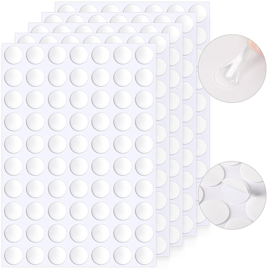 JUNEBRUSHS 350 Pieces Double Sided Sticky Dots, Sticky Tack for Wall Hanging Removable Poster Putty Clear Round Putty No Trace Adhesive Sticky Putty for Balloon Craft DIY Art Office Supplies (20 mm)