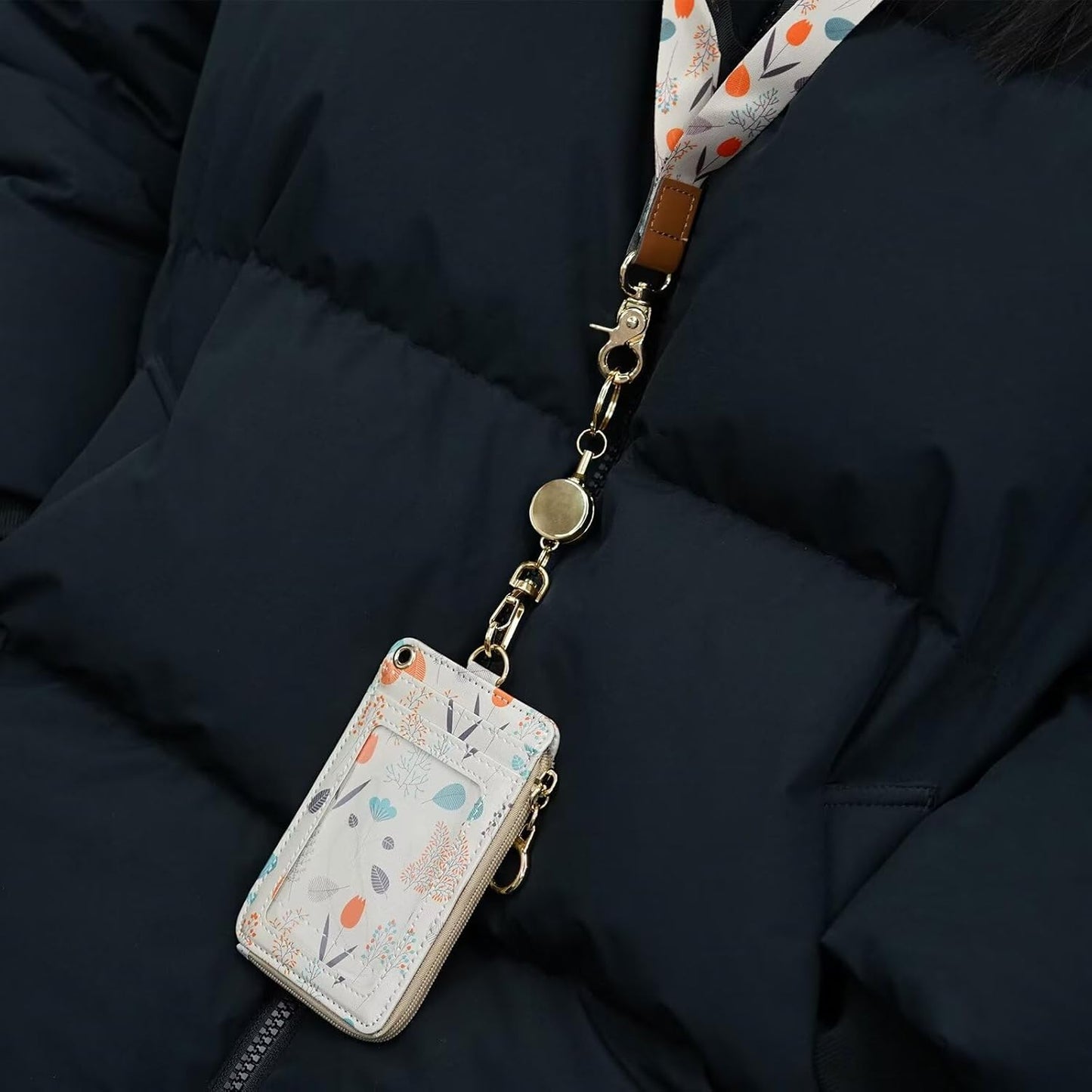 bolimoss Retractable Keychain, 3 Pcs Badge Reels for Name Card, Metal Badge Holders with Key Chain, Carabiner Badge Clip Key Ring (Silver, Rose Gold, Black)