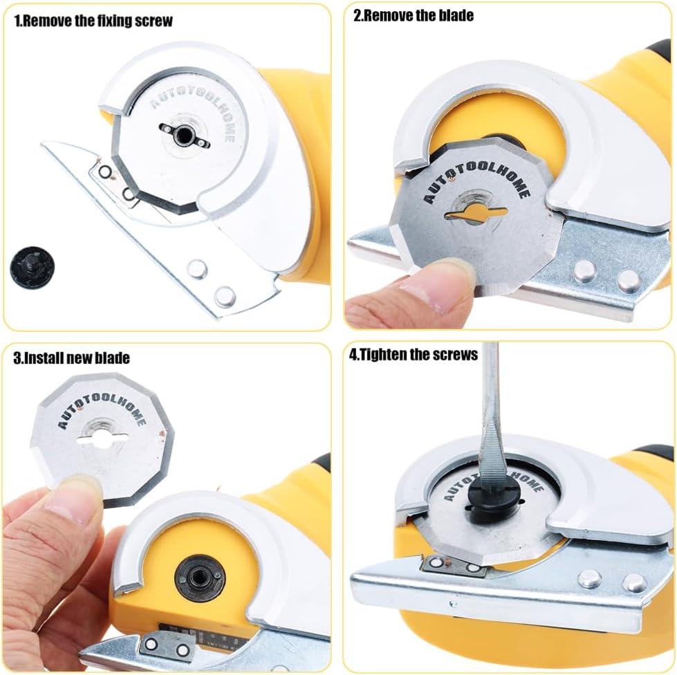 4PCS Replacement Rotary Blades for Worx ZipSnip Cordless Electric Scissors Compatible with WA2300,RC2600K,RC2601, RC2602, WX080L, WX081L Box Cutter