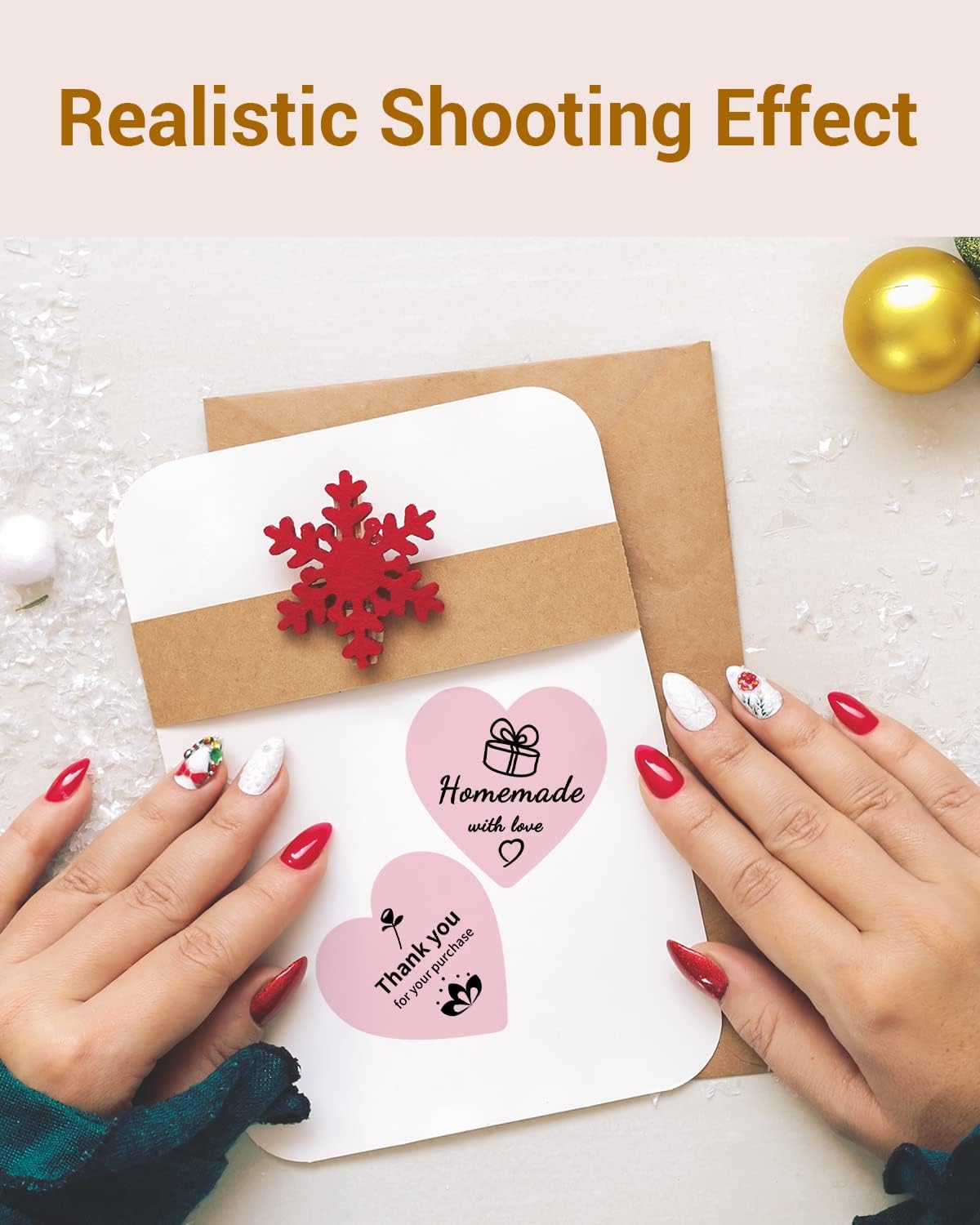 Phomemo 3" Pink Thermal Labels for Shipping Label Printer - Cute Label for Small Business Supplies - 500 Pink Labels/Roll, Cute Heart Stickers Roll for Custom Stickers Personalized & Business