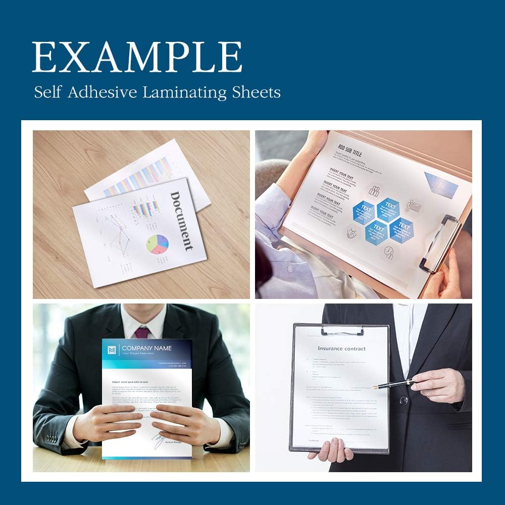 Self Stick Laminating Sheets 8.5 x 11 Inches, 4mil, Pack of 100, No Heat, No Machine, Peel and Stick Laminating Sheets, Self Adhesive Contact Paper, Self Sealing Clear Vinyl Stickers by VIOLLETO