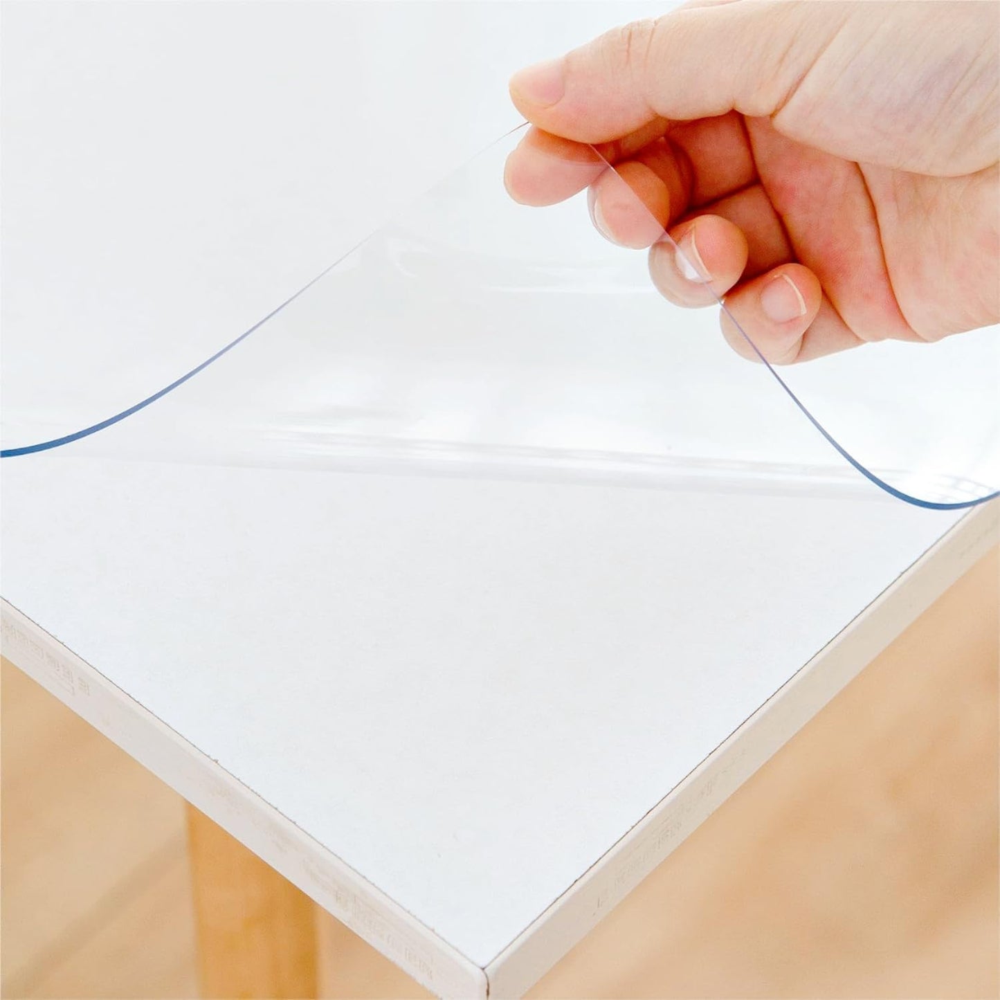 36 x 52 Inch Clear Table Cover Protector, Clear Table Protector for Dining Room Table, 1.5mm Plastic Table Cover, Waterproof Table Pad for Kitchen, Office
