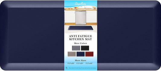 StepRite 4/5 Inch Thick Kitchen Mat Anti Fatigue Mat Kitchen Rugs Kitchen Decor Non-Slip, Stain Resistant, Waterproof Kitchen Mats Desk Mat for Kitchen, Office, Workshop, Blue, 17'' x 39''