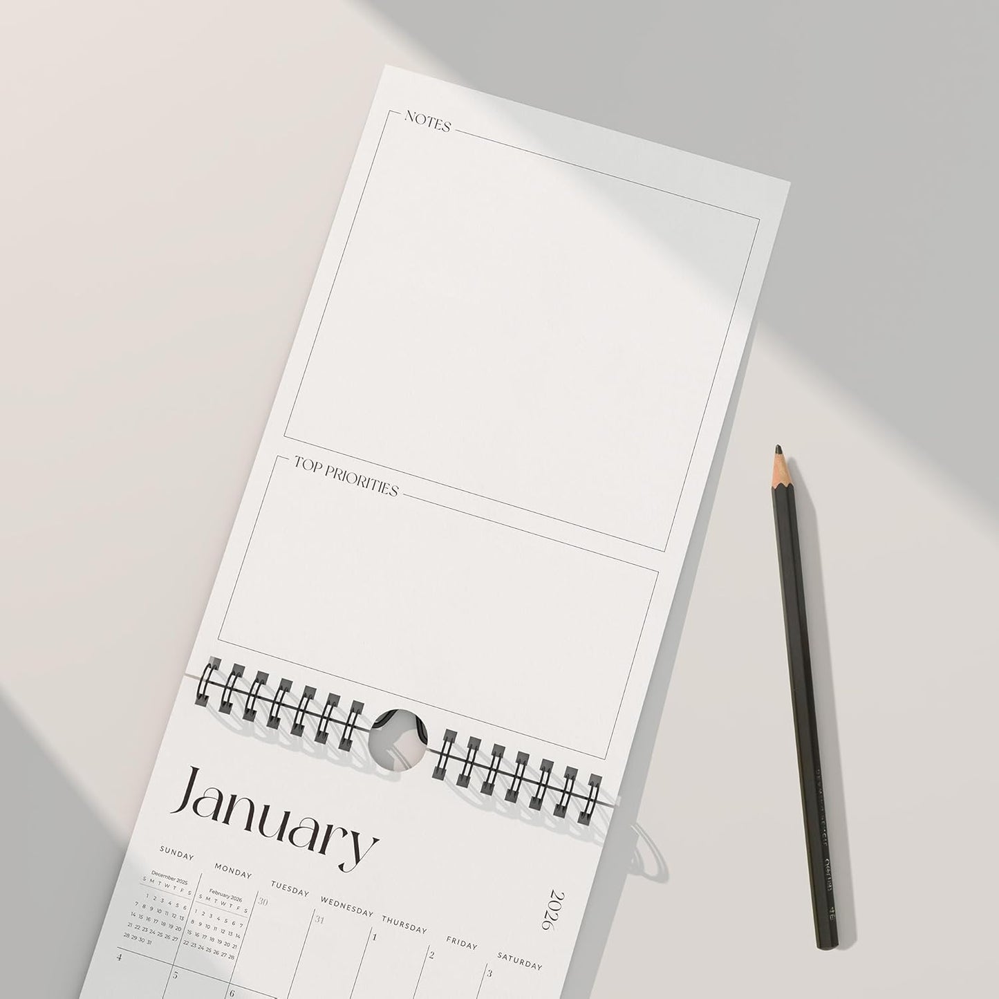 Cabbrix Mini Calendar 2025-2026 Wall Calendar, Vertical 6 x 9 inch Small Calendar July 2025 to December 2026, Easy Planning Little Notepad Calendar for Wall, Desk, Bulletin Board, Simplified