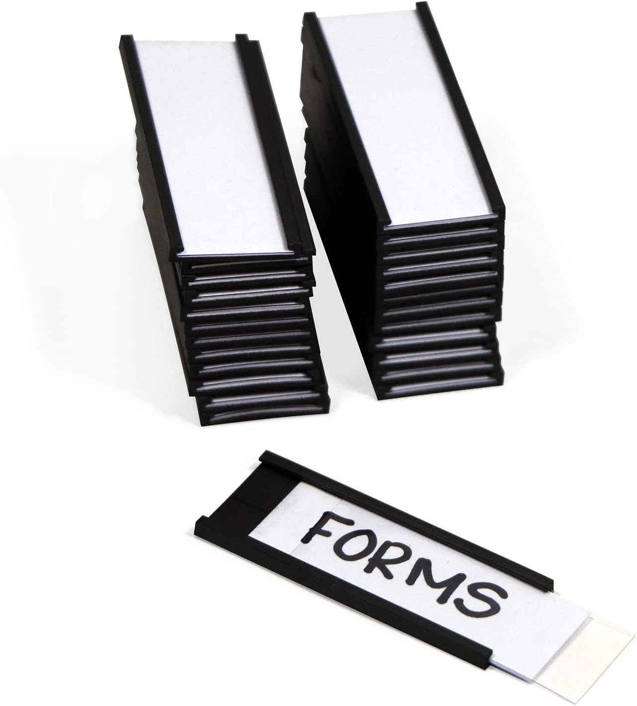 SmartSign Magnetic 'C' Channel Label Holders for Metal Racks and Shelves | 0.75" x 2" Pack of 25