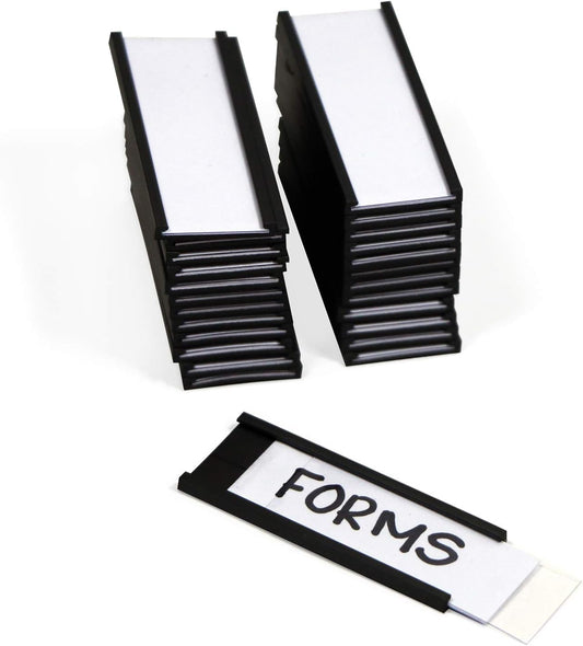 SmartSign Magnetic 'C' Channel Label Holders for Metal Racks and Shelves | 0.75" x 2" Pack of 25