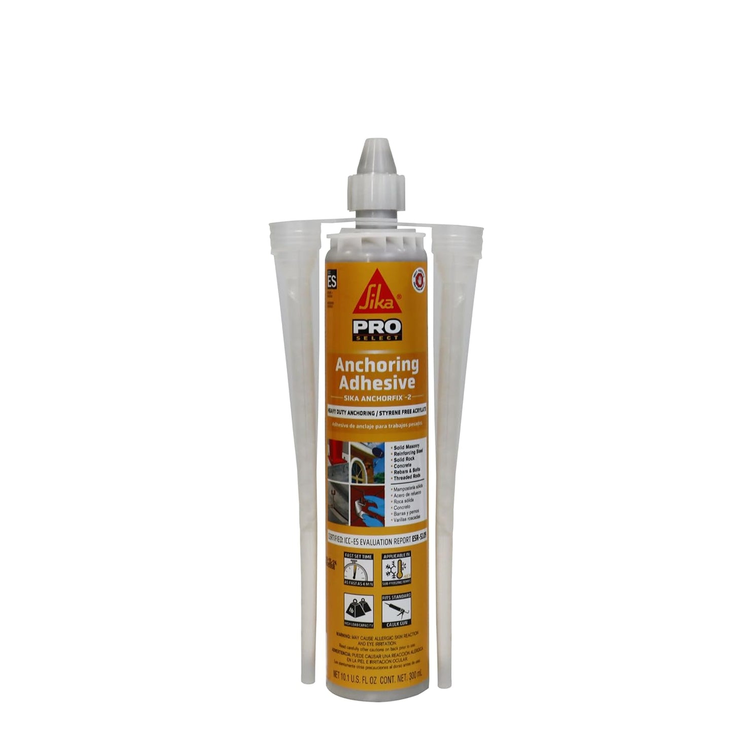 SIKA AnchorFix-2 Super Strength Anchoring Adhesive - Two-Component System for Threaded Rods in Concrete, 10.1 fl. oz - Fast Curing, Solvent-Free, High Load Capacity