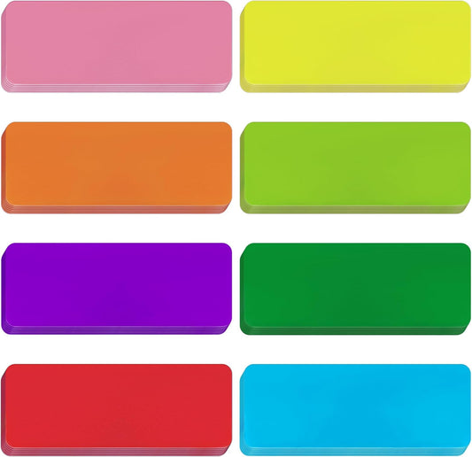 48 Pieces Colorful Magnetic Dry Erase Labels,Waterproof Reusable Strips for Classroom Home Office Garage Refrigerator Blank Writable Erasable Cards Colored Border Name Tags Students Locker Shelf