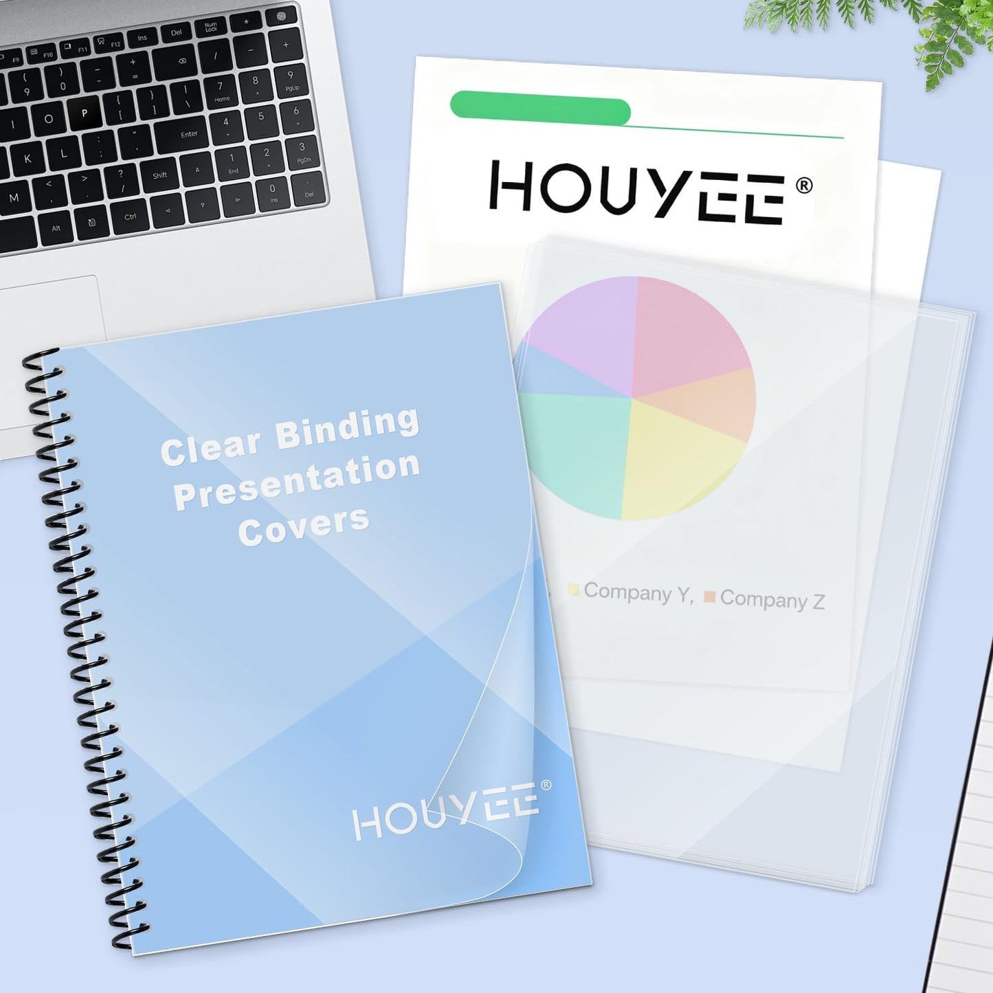 HOUYEE 100 Pack Clear Binding Presentation Covers, PVC Report Covers,12 Mil,8-1/2 x 11 Inches, Letter Size