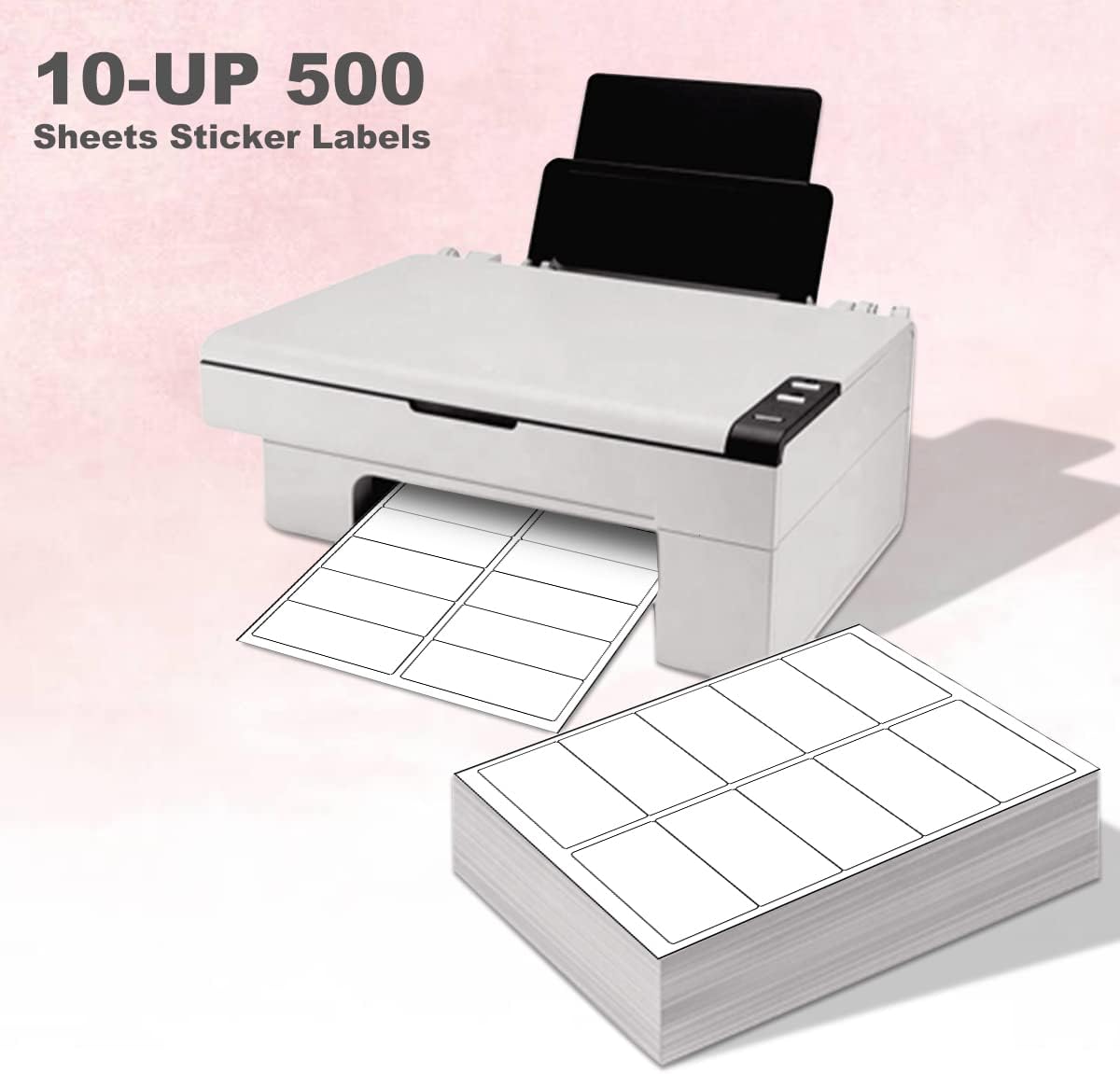 BESTEASY 10-UP Address Labels,/Address Mailing Labels 500 Sheets Shipping Sticker Labels Compatible Laser/Ink Jet Shipping Labels(5000 Labels)