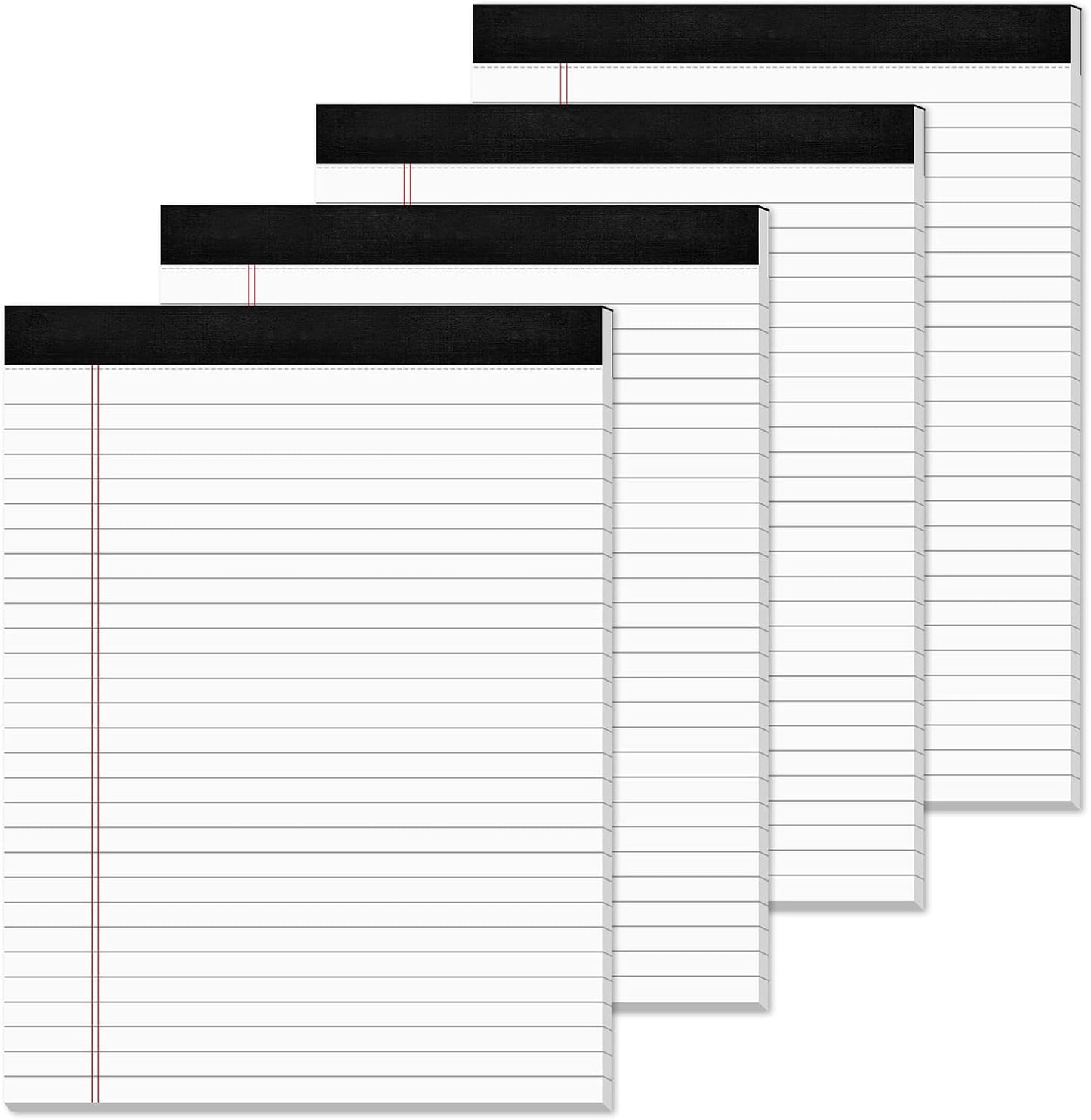 Note Pads 8.5 x 11 Wide Ruled Lined Writing Note Pad for Office 4 Pack White Legal Pads 8.5 x 11", 30 Sheets per White Notepad 28 Lines Lined Paper Pads for School Perforated Legal Notepads for Work
