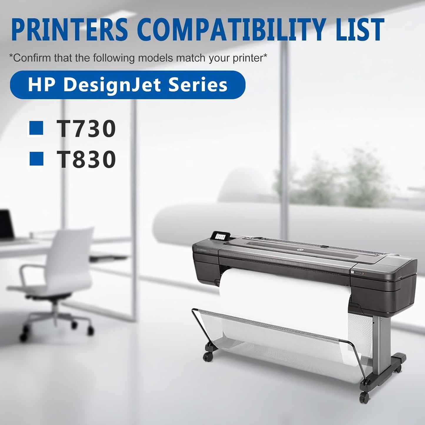 HPQ 728 Ink Cartridge Cyan 130ml Compatible with DesignJet T730 T830 MFP Large Format Plotter Printers (F9K17A) (1-Pack, Cyan)