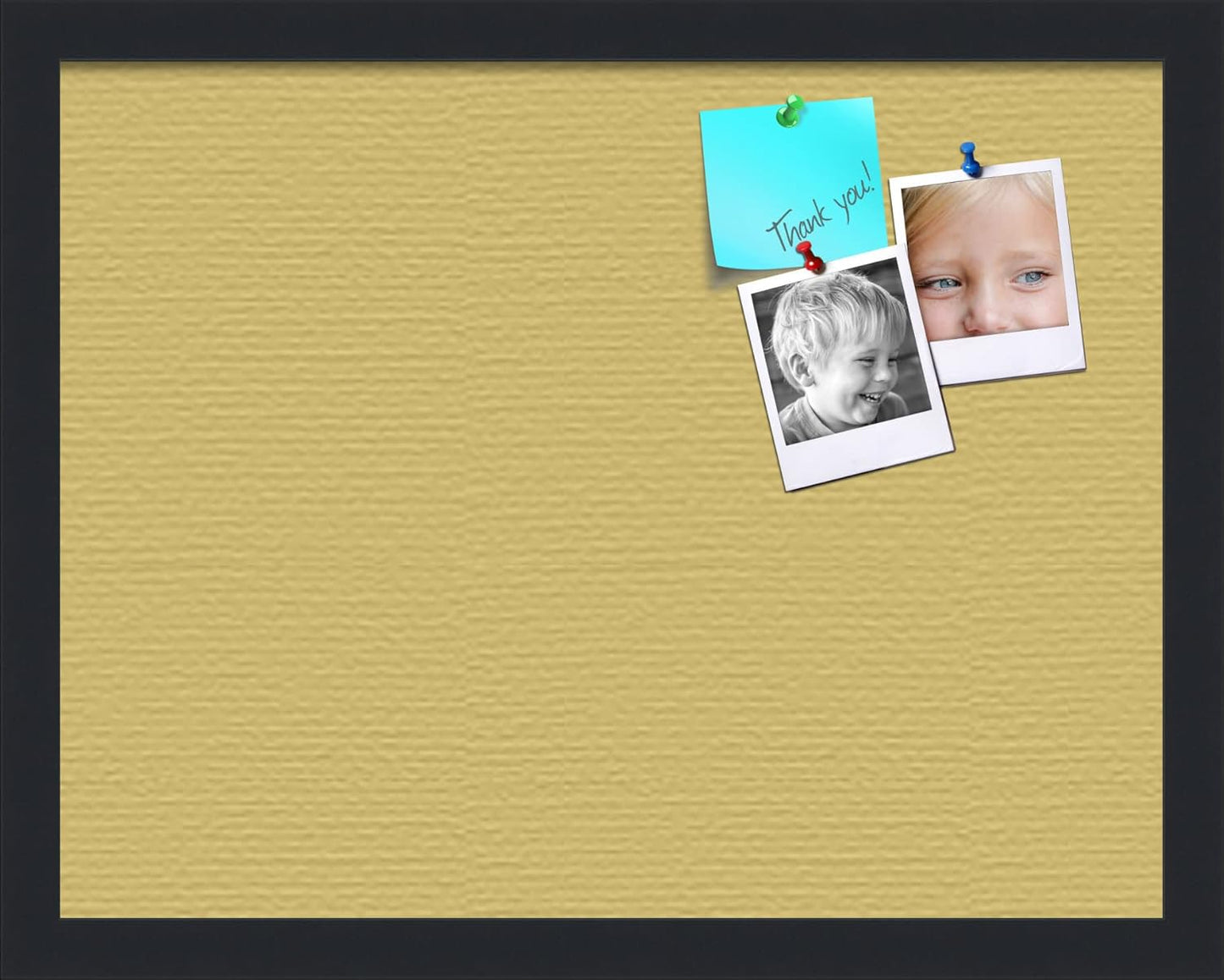 PinPix 18x14 Inch Cork Bulletin Board. This Decorative Framed Pin Board Comes with Honey Pastel Design and a Satin Black Frame. Ideal for Home Office Decor or Message Board (PinPix-1810)