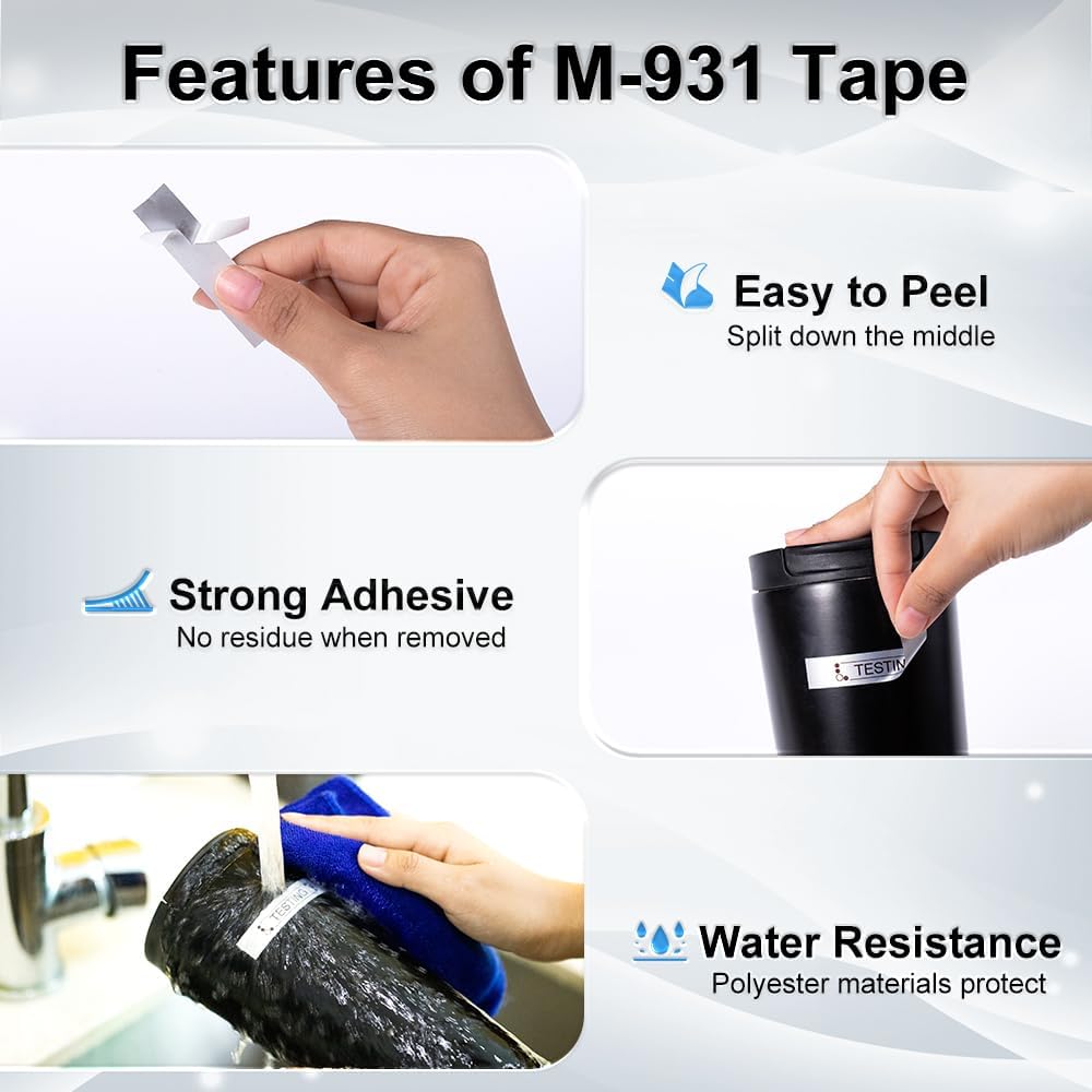 Fimax M-931S Tape 12mm 0.47 Silver Compatible with Brother P Touch Label Maker Tape M-931 M931 M-K931S for Brother Ptouch PT-M95 PT-70BM PT-90 PT-85 PT65 45 Label Maker Refills, 4 Pack