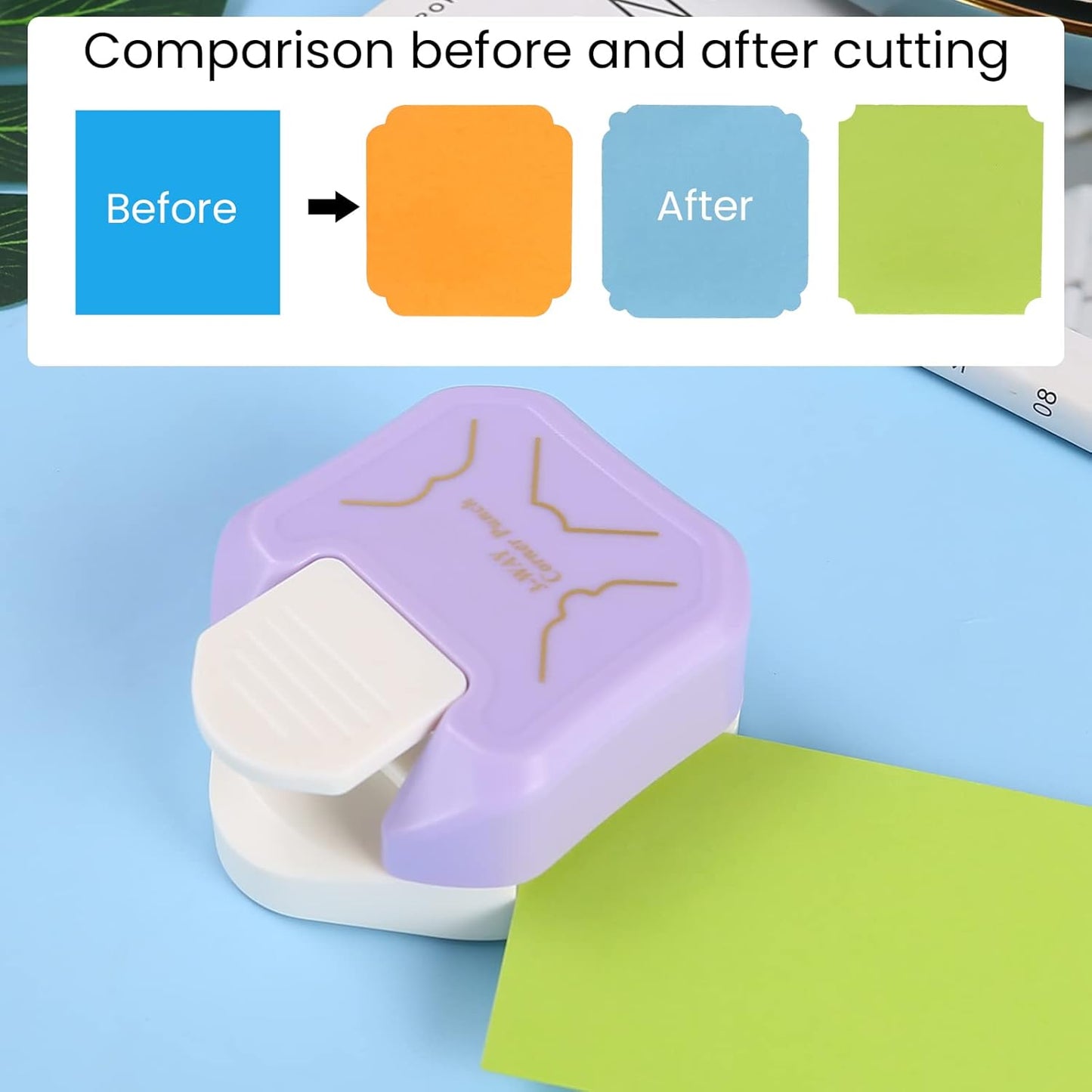 MyArTool 3 in 1 Beauty Shape Corner Punch, 3 Way Corner Paper Punch for Paper Crafts, Laminate, Cardstock, Business Card, DIY Projects, Photo, Card Making and Scrapbooking