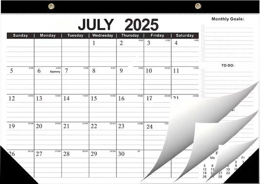 Kyweel 2025-2026 Desk Calendar, 12 Month Desk Calendar/Wall Calendar Combo, 17" x 12", July 2025-June 2026, Highlight Holidays, Planning Calendar, Thick Paper