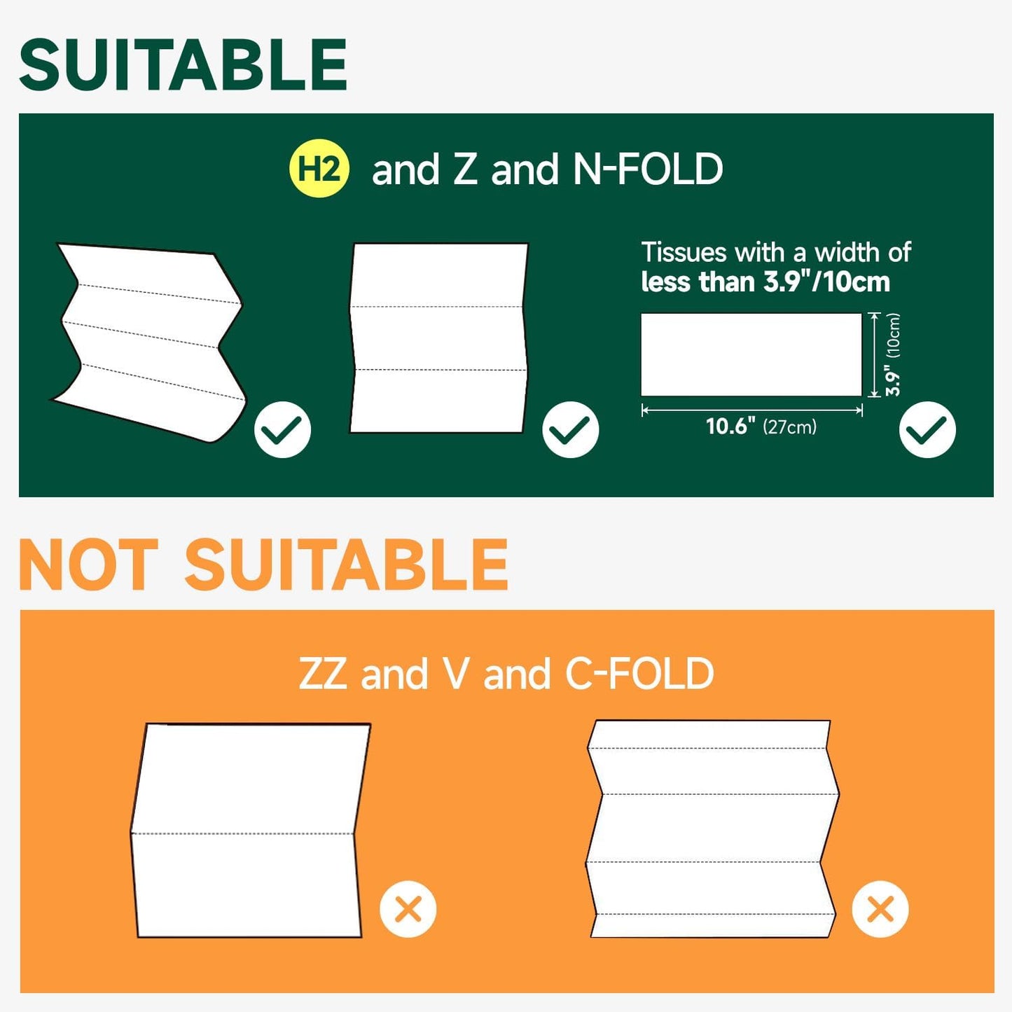 Commercial Paper Towel Dispenser Wall Mount 400-Sheet Capacity Brushed Stainless Steel Lockable Fits Multifold/Z-Fold Towels (Folded Size ≤ 10.6" x 3.9")