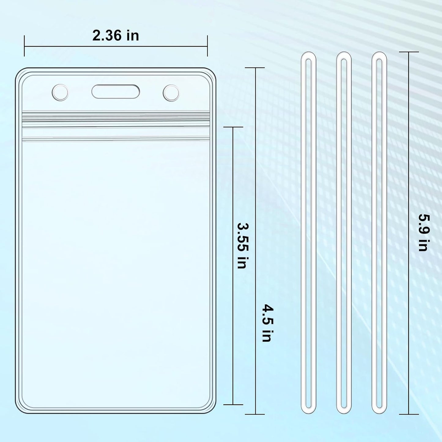 100 Pack Clear Plastic Luggage Bag Tag Holder Badge Label Tag Holder with 100 Pack Luggage Loops Straps for Office Business Travel Supplies